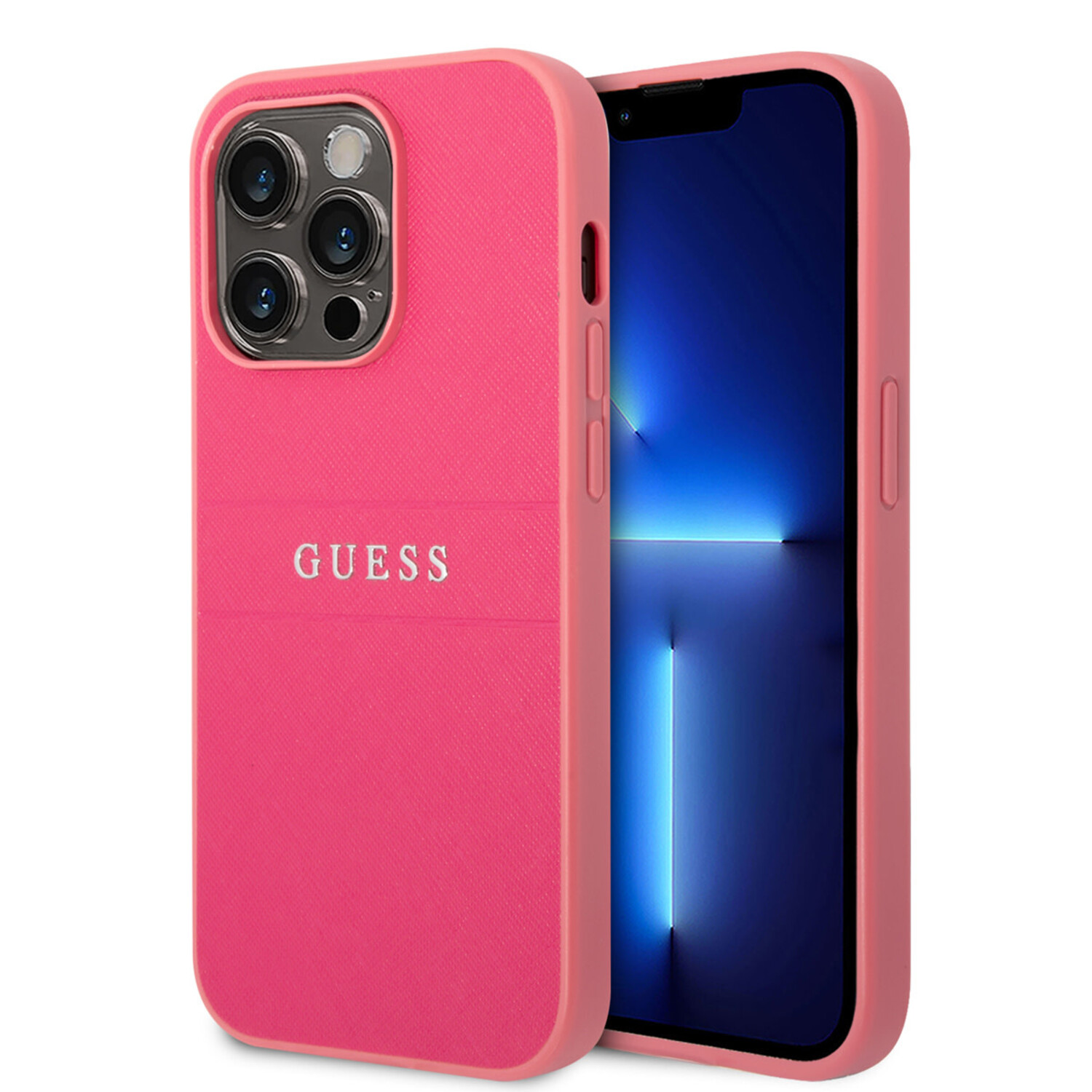 Guess Guess iPhone 14 Pro Hardcase Hülle - Saffiano - Fuchsia