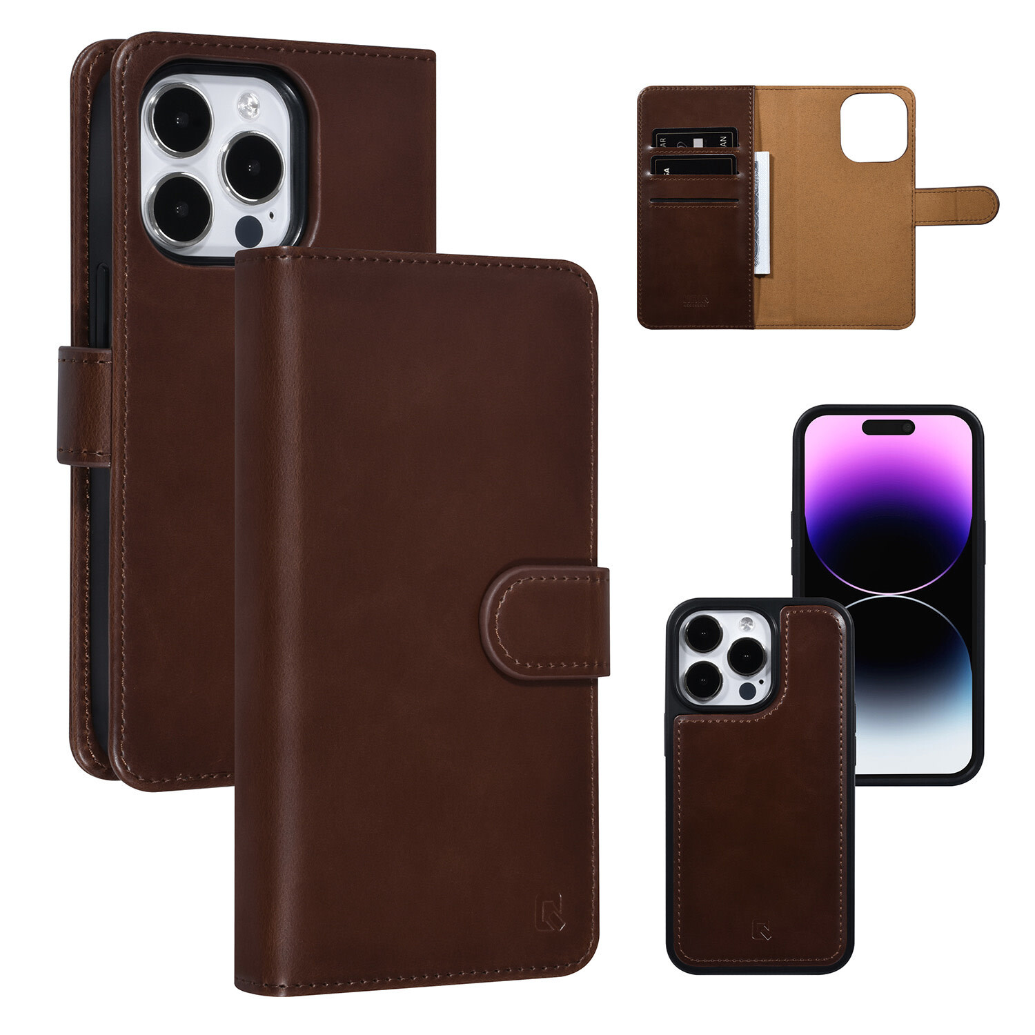 UNIQ Accessory UNIQ Accessory iPhone 14 Pro Book-Case hul - Kartenhalter - Braun
