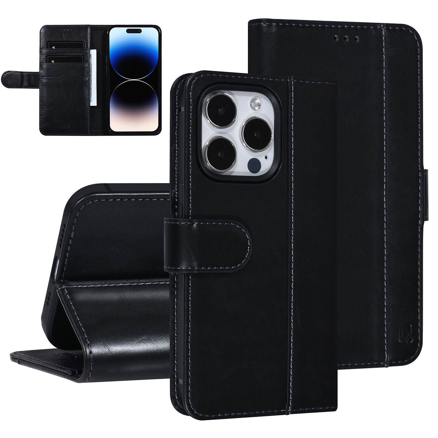 UNIQ Accessory UNIQ Accessory iPhone 14 Pro - Schwarz Booktype Kartenhalter für 3 Karten - Magnetverschluss