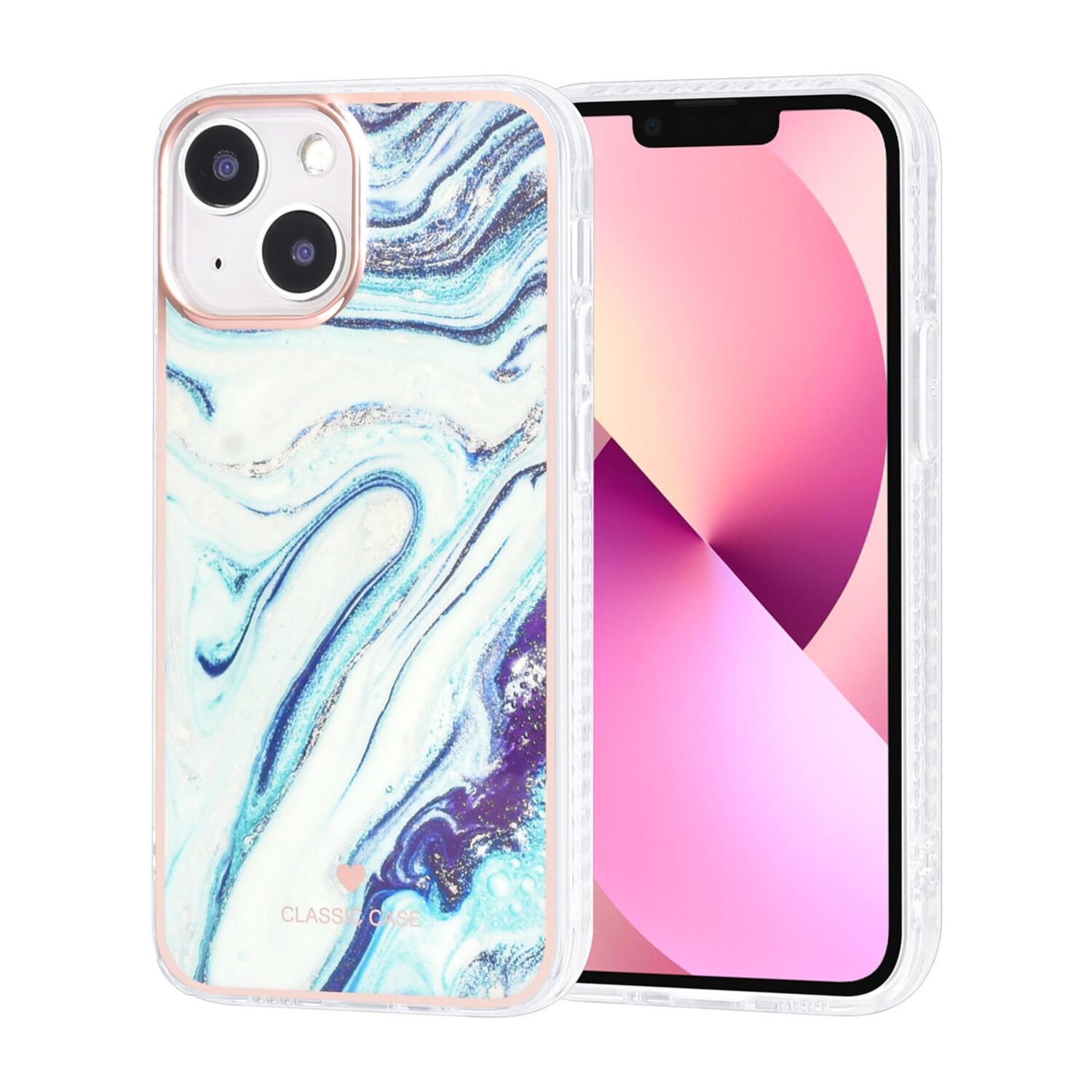 UNIQ Accessory UNIQ Accessory iPhone 13 Mini TPU Hülle - Marble Aquamarine