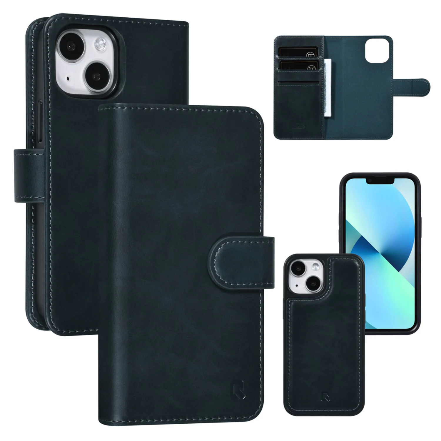 UNIQ Accessory UNIQ Accessory iPhone 13 Mini 2 in 1 Kartenhalter in Buchform und Rückseite - Blau