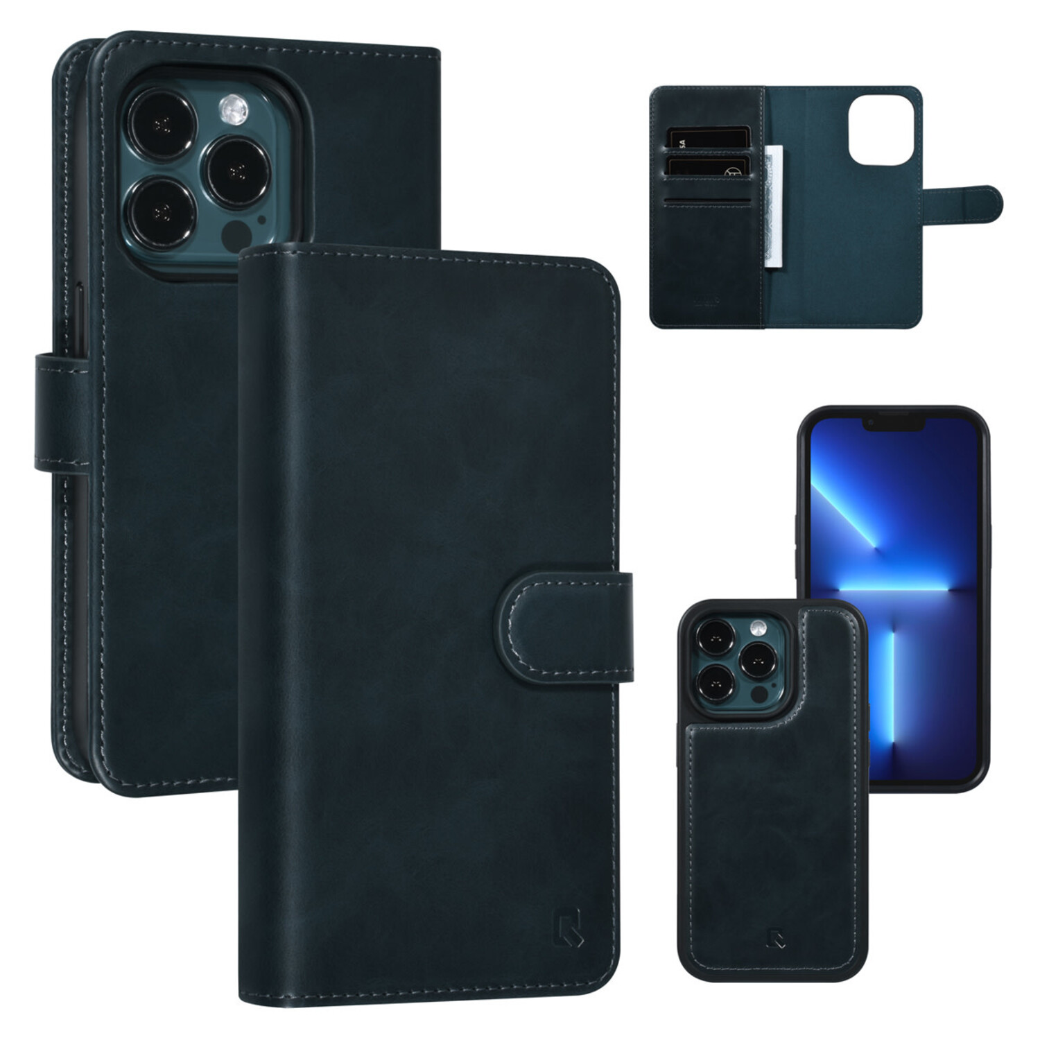 UNIQ Accessory UNIQ Accessory iPhone 13 Pro 2 in 1 Kartenhalter in Buchform und Rückseite - Blau