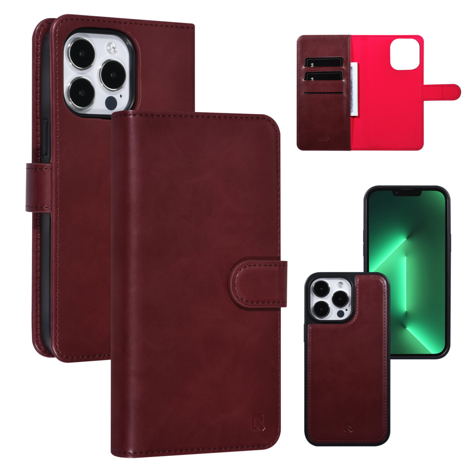 UNIQ Accessory UNIQ Accessory iPhone 13 Pro Max 2 in 1 Kartenhalter in Buchform und Rückseite - Rot
