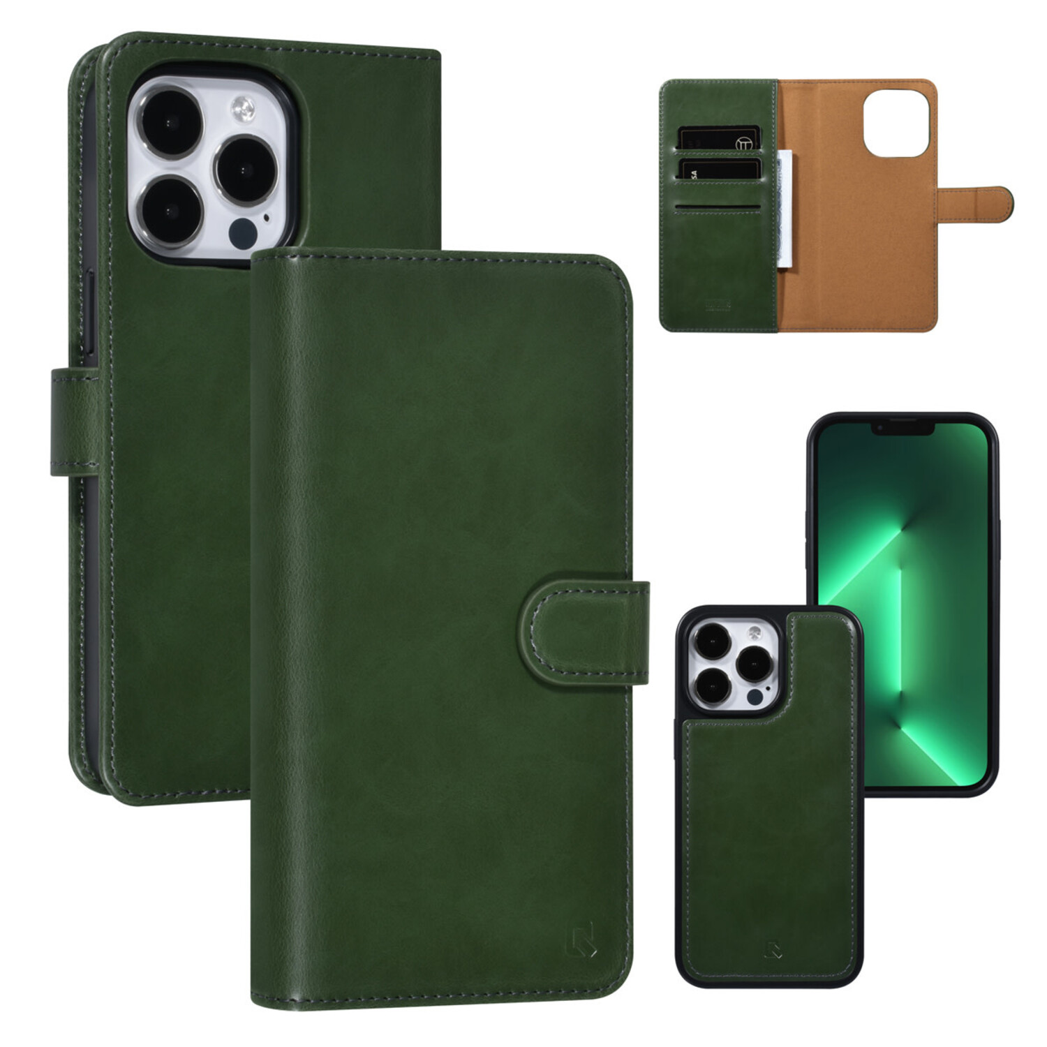 UNIQ Accessory UNIQ Accessory iPhone 13 Pro Max 2 in 1 Kartenhalter in Buchform und Rückseite - Grün