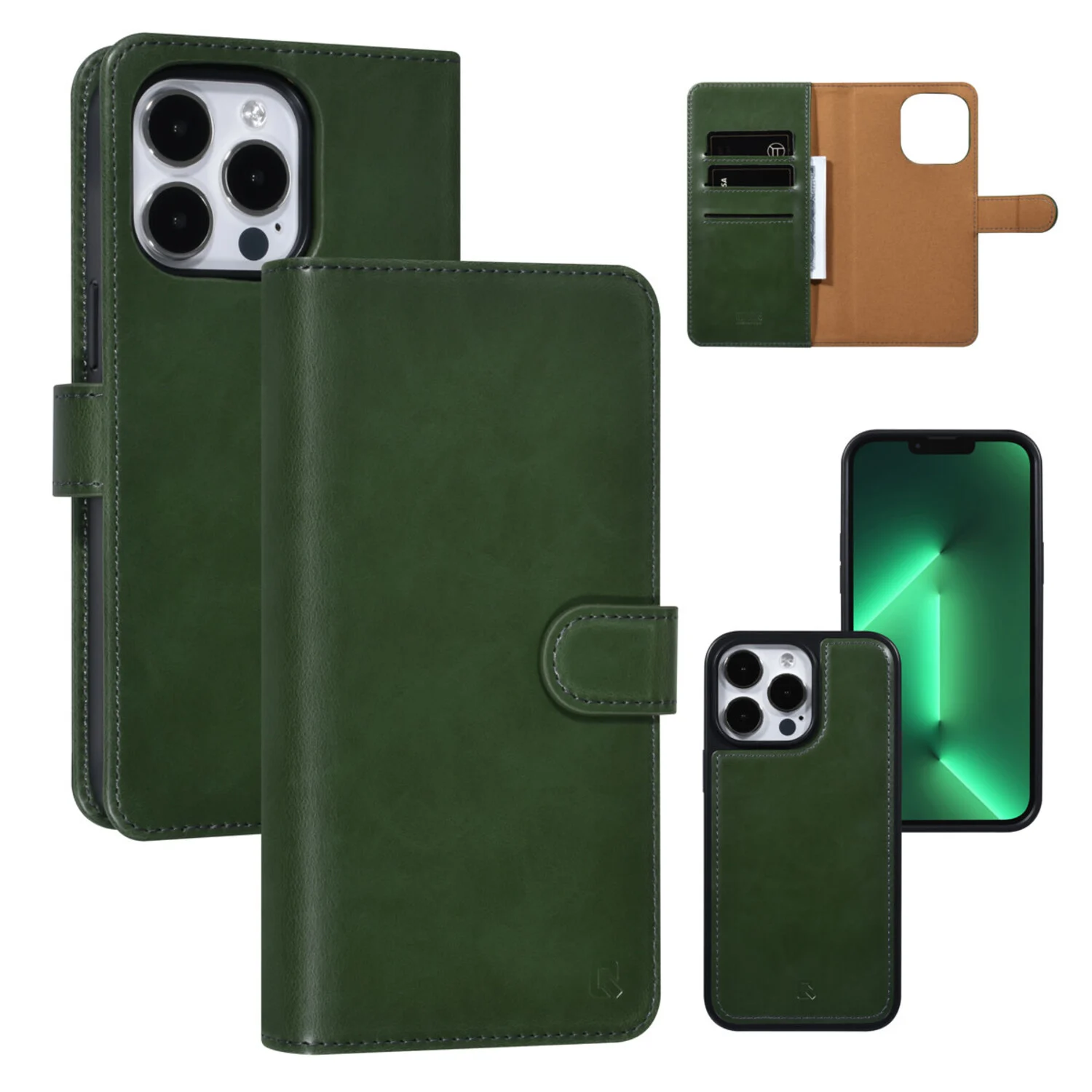 UNIQ Accessory UNIQ Accessory iPhone 13 Pro Max 2 in 1 Kartenhalter in Buchform und Rückseite - Grün