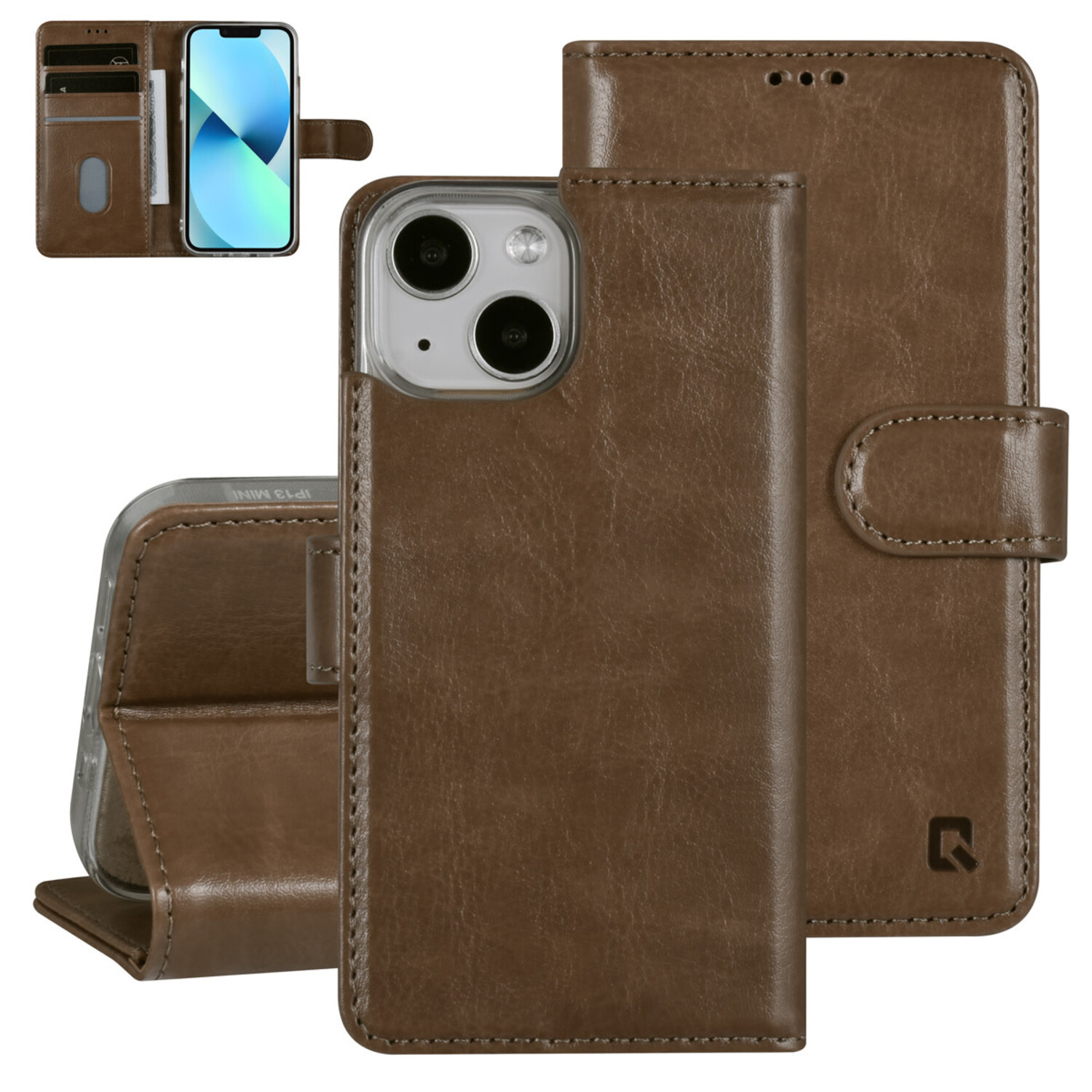 UNIQ Accessory UNIQ Accessory iPhone 13 Mini Book-Case hul - Kartenhalter für 3 Karten - Magnetverschluss - Gold