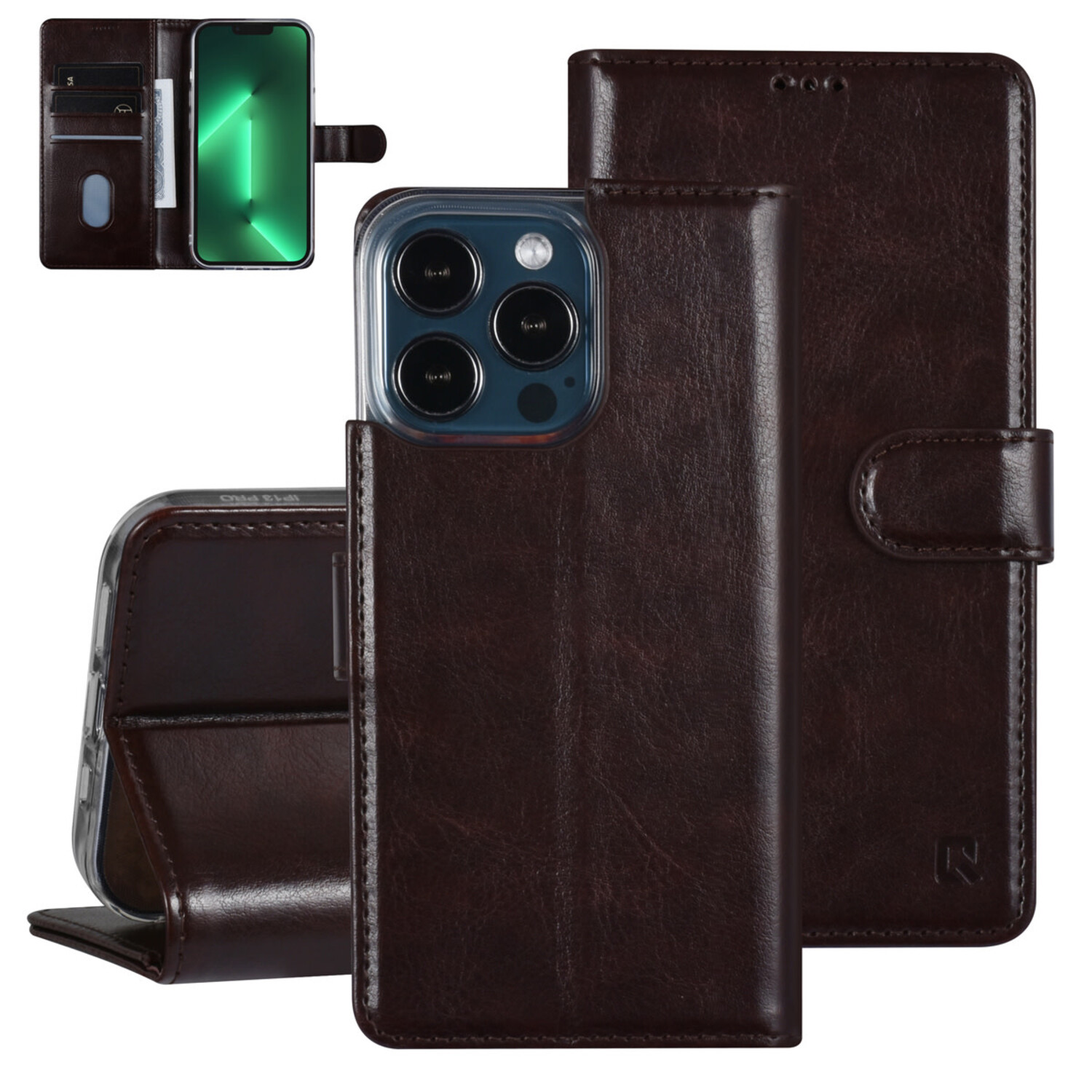 UNIQ Accessory UNIQ Accessory iPhone 13 Pro Book-Case hul - Kartenhalter für 3 Karten - Magnetverschluss - Dunkelbraun