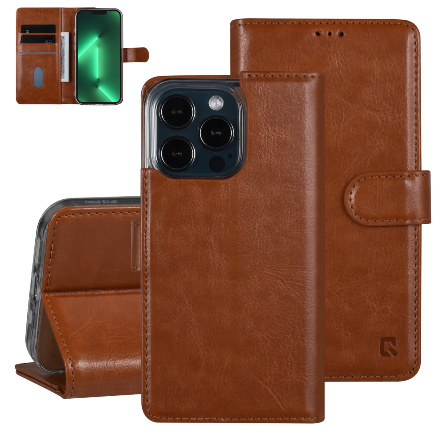 UNIQ Accessory UNIQ Accessory iPhone 13 Pro Book-Case hul - Kartenhalter für 3 Karten - Magnetverschluss - Hellbraun