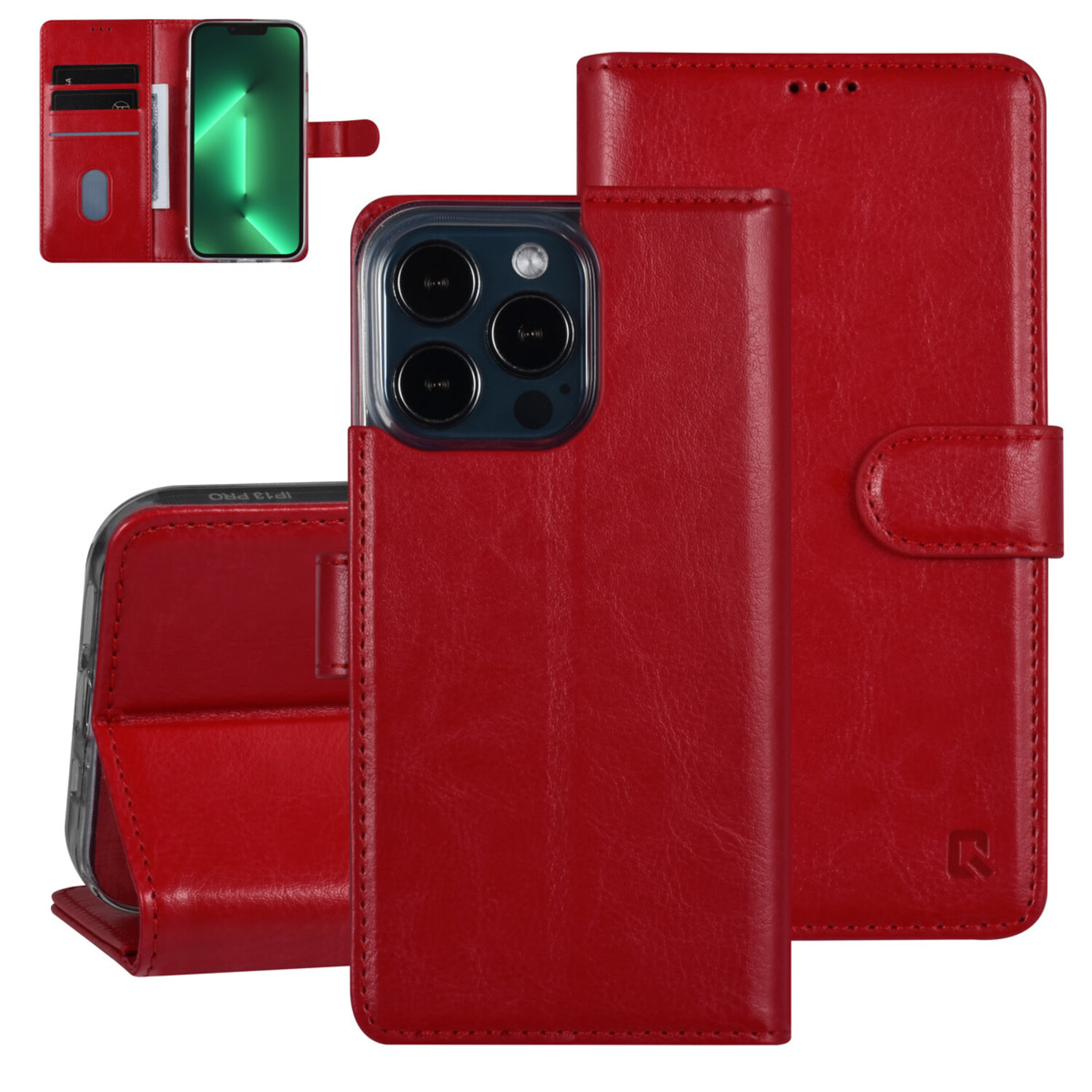 UNIQ Accessory UNIQ Accessory iPhone 13 Pro Book-Case hul - Kartenhalter für 3 Karten - Magnetverschluss - Rot