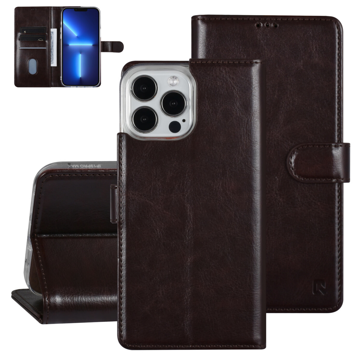 UNIQ Accessory UNIQ Accessory iPhone 13 Pro Max Book-Case hul - Kartenhalter für 3 Karten - Magnetverschluss - Dunkelbraun