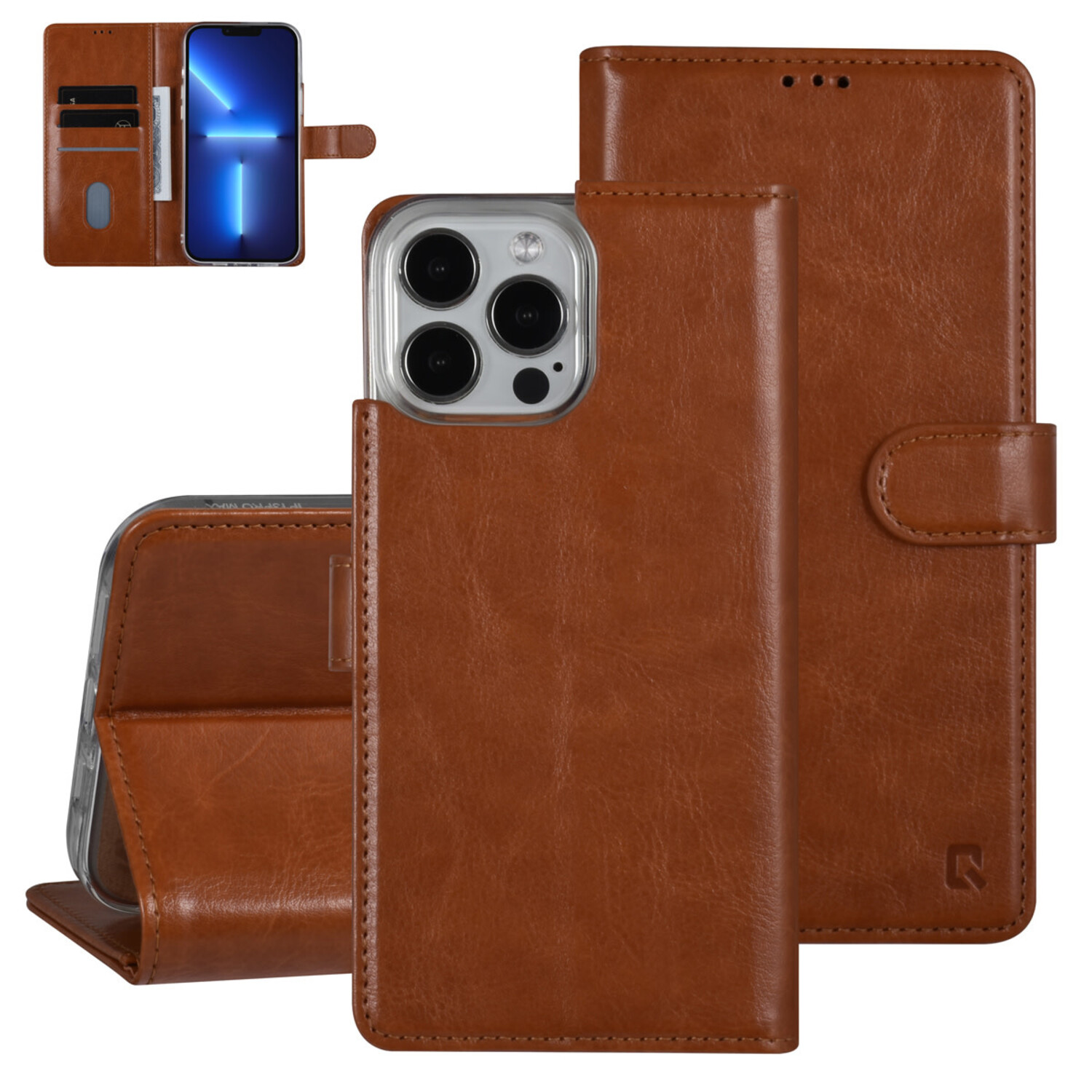 UNIQ Accessory UNIQ Accessory iPhone 13 Pro Max Book-Case hul - Kartenhalter für 3 Karten - Magnetverschluss - Hellbraun