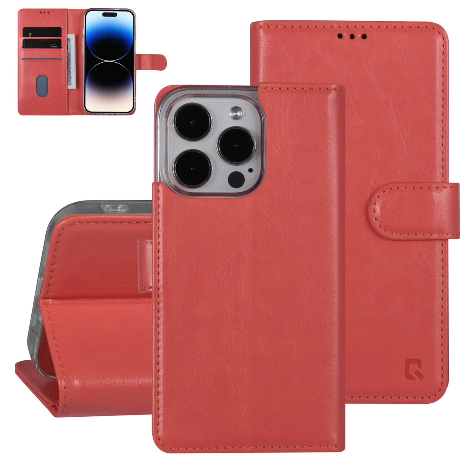 UNIQ Accessory UNIQ Accessory iPhone 14 Pro Book-Case hul - Kartenhalter für 3 Karten - Magnetverschluss - Rosa