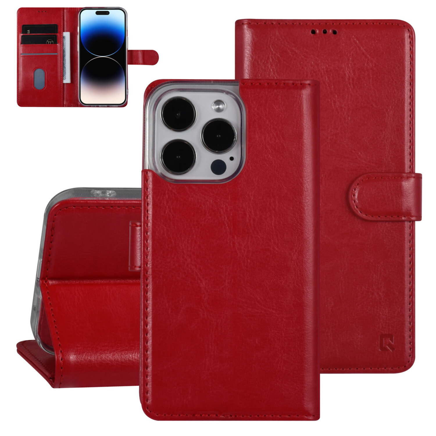UNIQ Accessory UNIQ Accessory iPhone 14 Pro Book-Case hul - Kartenhalter für 3 Karten - Magnetverschluss - Rot