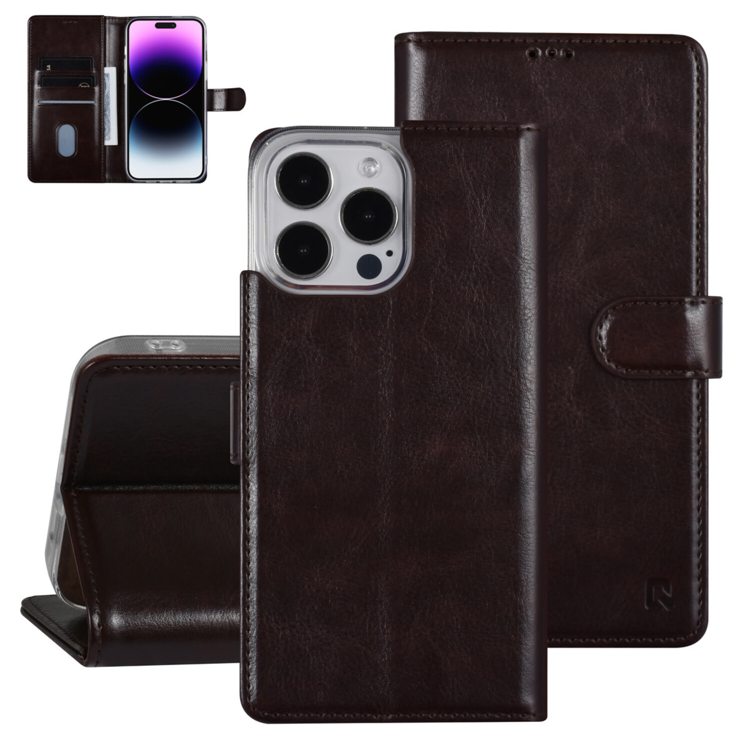 UNIQ Accessory UNIQ Accessory iPhone 14 Pro Max Book-Case hul - Kartenhalter für 3 Karten - Magnetverschluss - Dunkelbraun