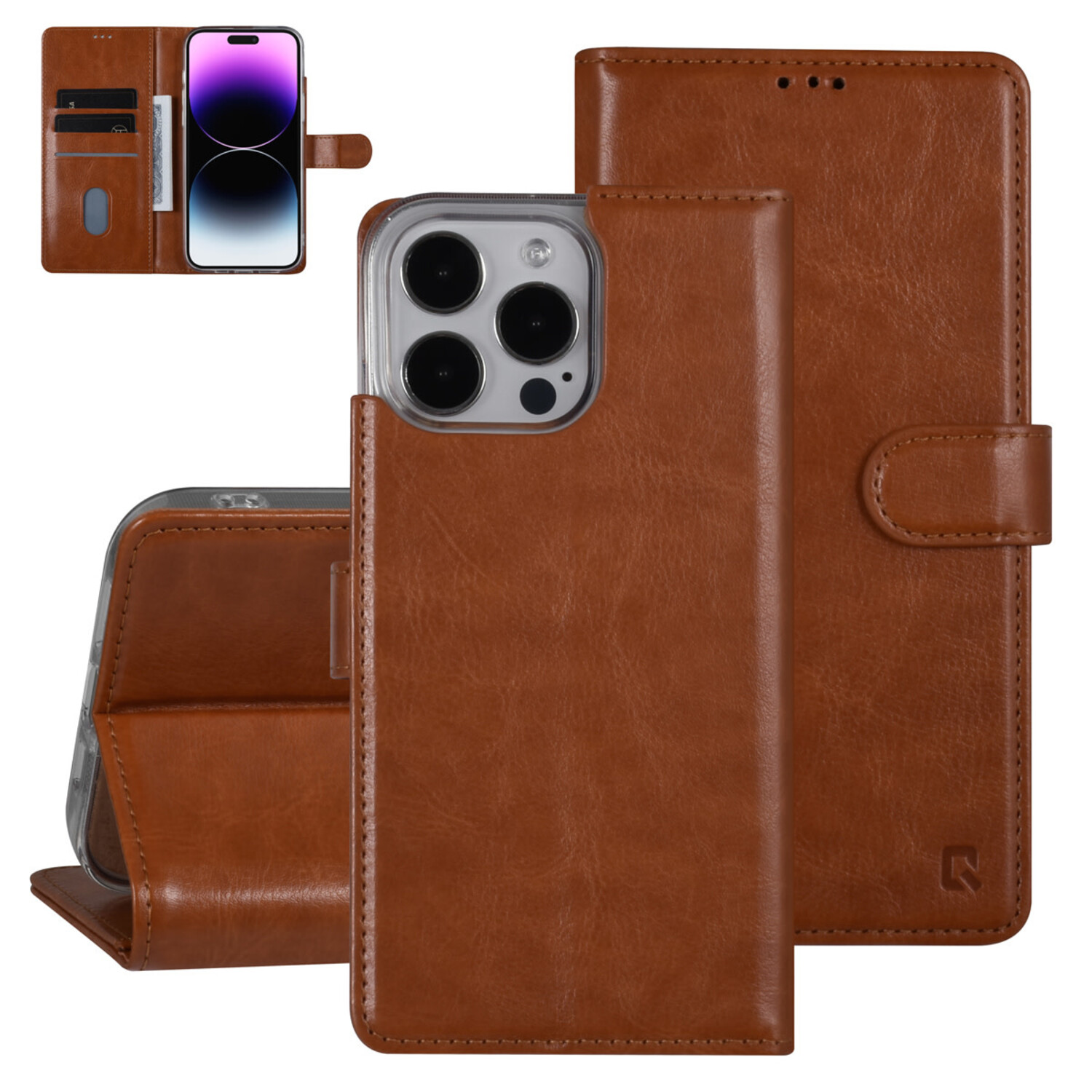 UNIQ Accessory UNIQ Accessory iPhone 14 Pro Max Book-Case hul - Kartenhalter für 3 Karten - Magnetverschluss - Hellbraun