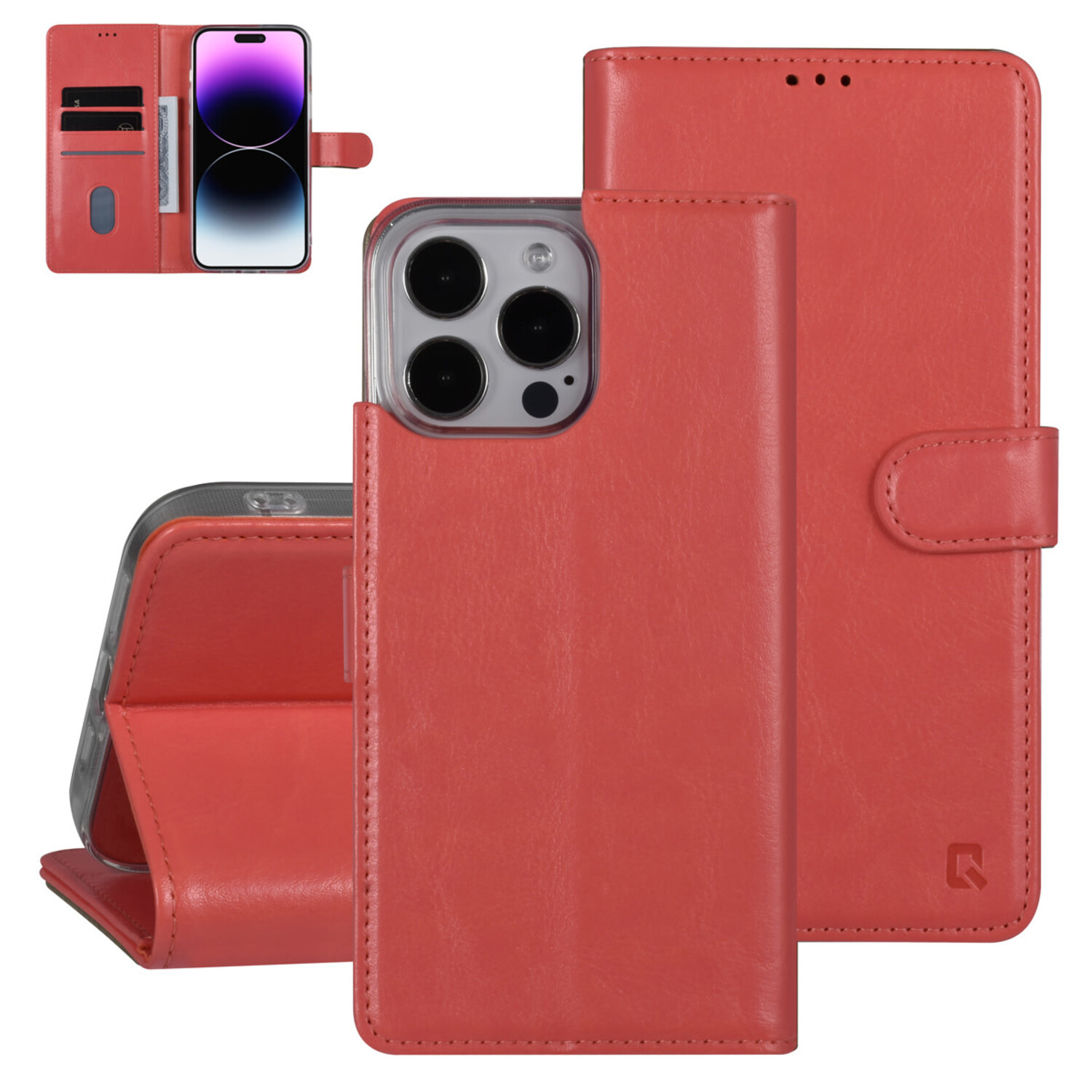 UNIQ Accessory UNIQ Accessory iPhone 14 Pro Max Book-Case hul - Kartenhalter für 3 Karten - Magnetverschluss - Rosa