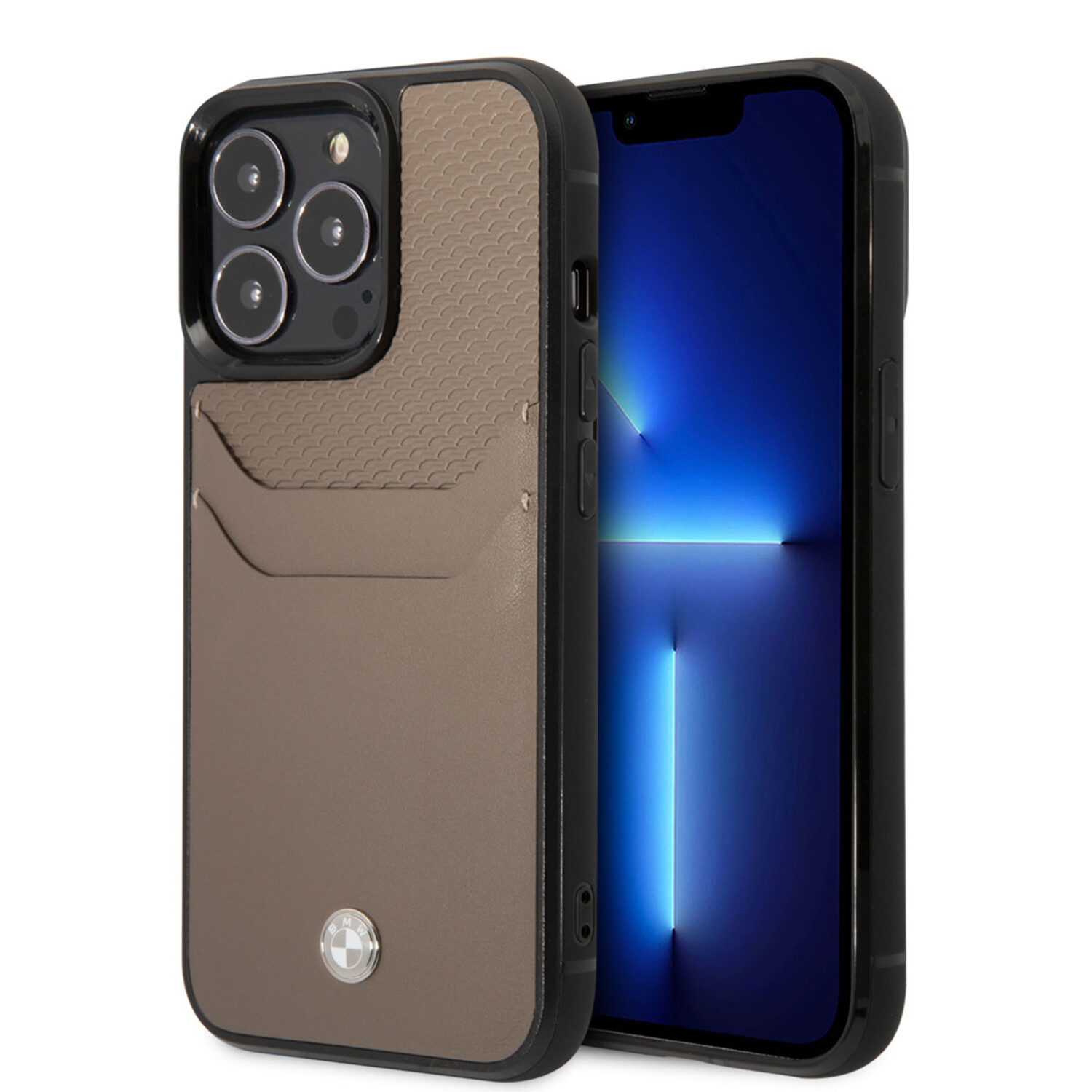 BMW BMW iPhone 14 Pro Max Hardcase-Rückseite - Kartenhalter - Taupe