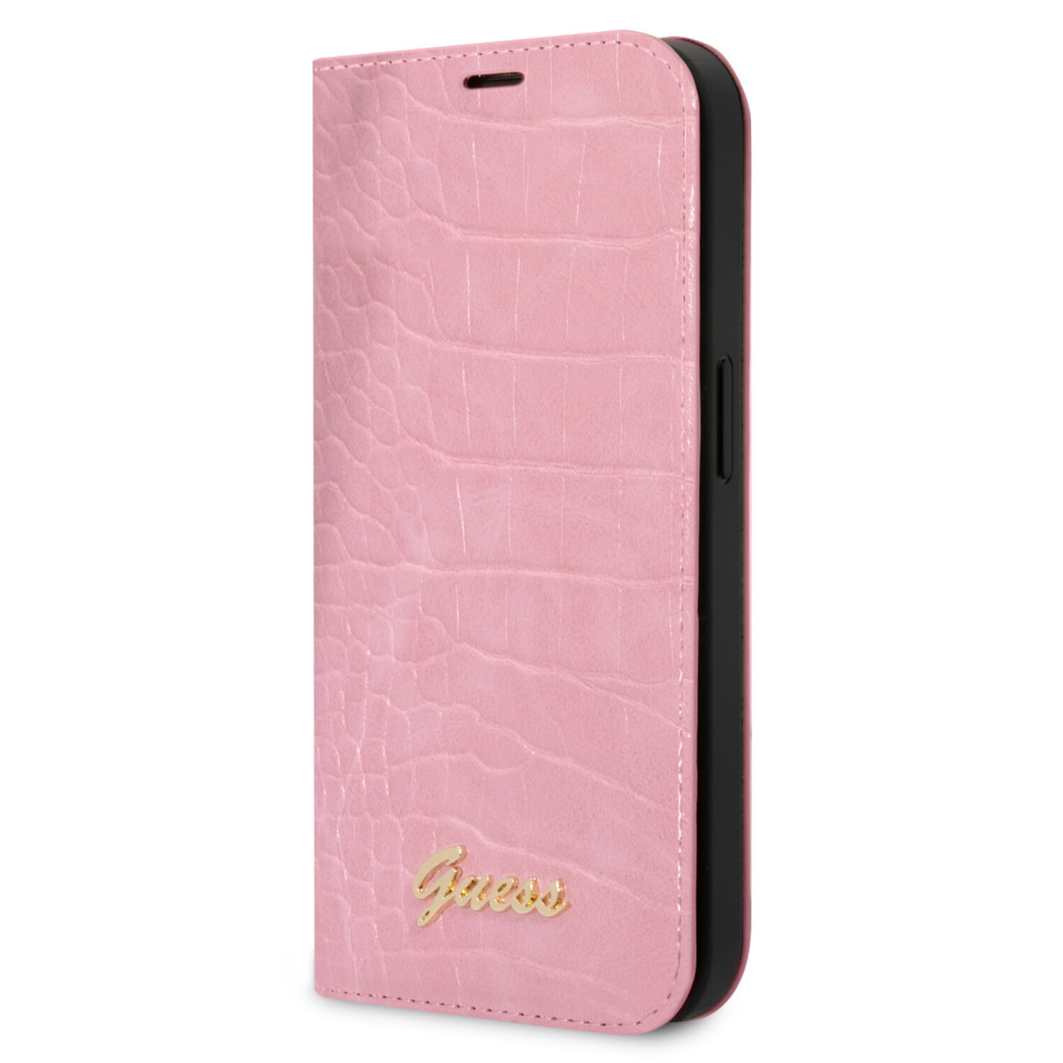 Guess Guess iPhone 14 Pro Book-Case hul - Croco - 3 Kartenfächer - Rosa