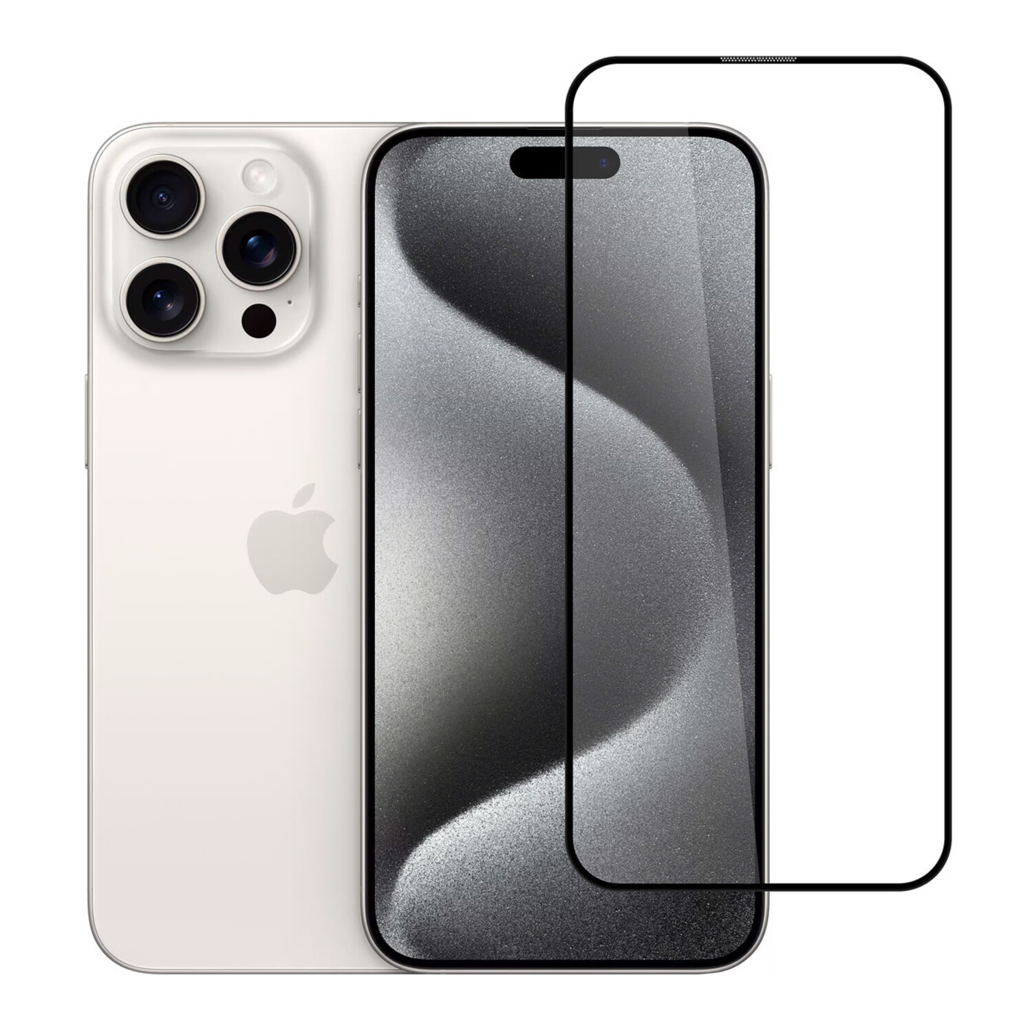 TUNIQ box of 10 - TUNIQ iPhone 15 Pro Max 10D Full Coverage Displayschutzfolie - Schwarze Rand