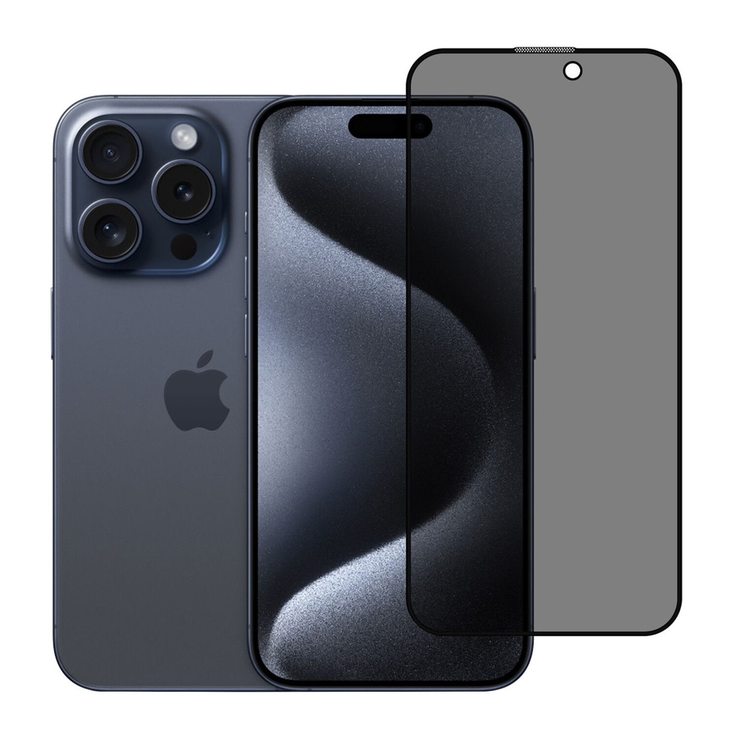 TUNIQ box of 10 - TUNIQ iPhone 15 Pro Display Schutzglas - Privacy Glass - Schwarz