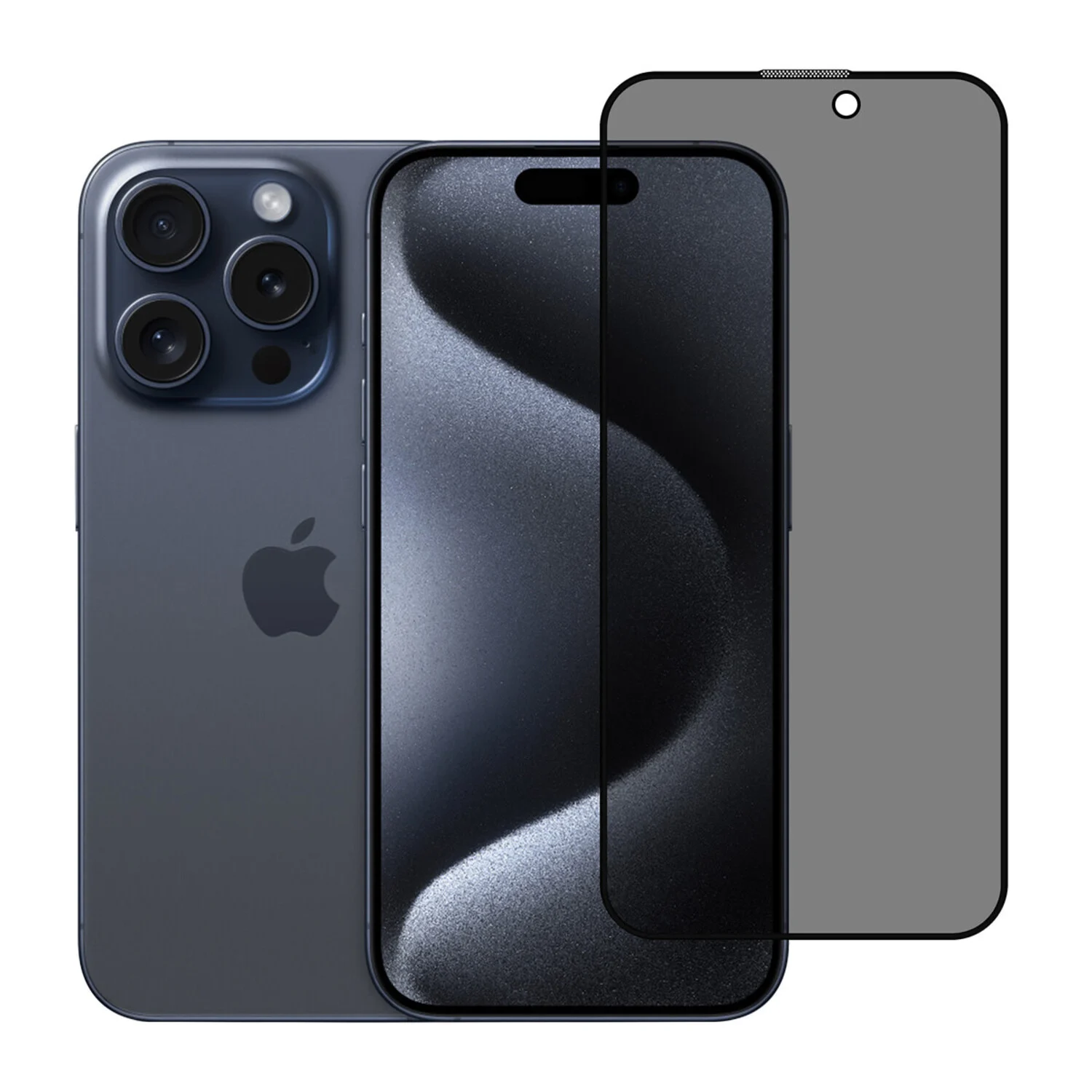 TUNIQ box of 10 - TUNIQ iPhone 15 Pro Display Schutzglas - Privacy Glass - Schwarz