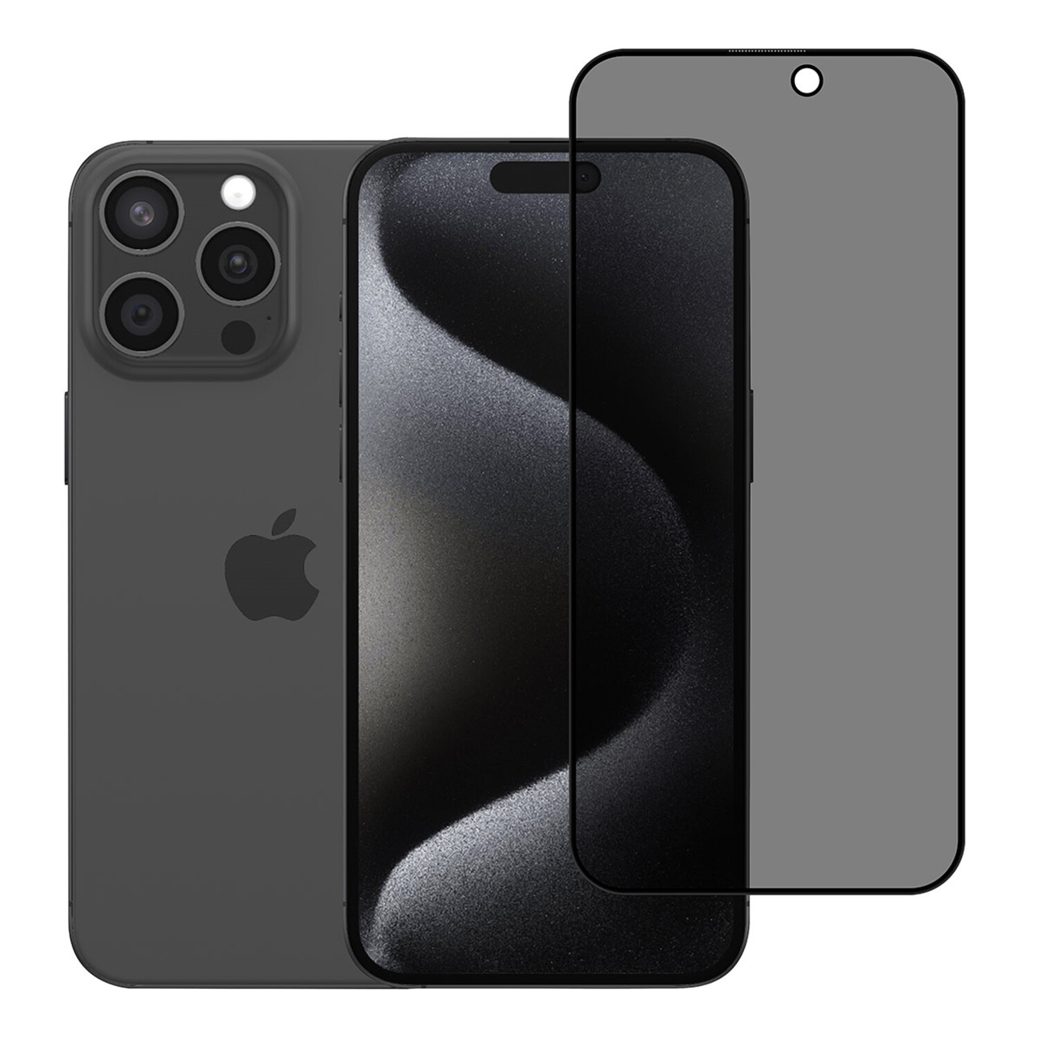 TUNIQ box of 10 - TUNIQ iPhone 15 Pro Max Display Schutzglas - Privacy Glass - Schwarz