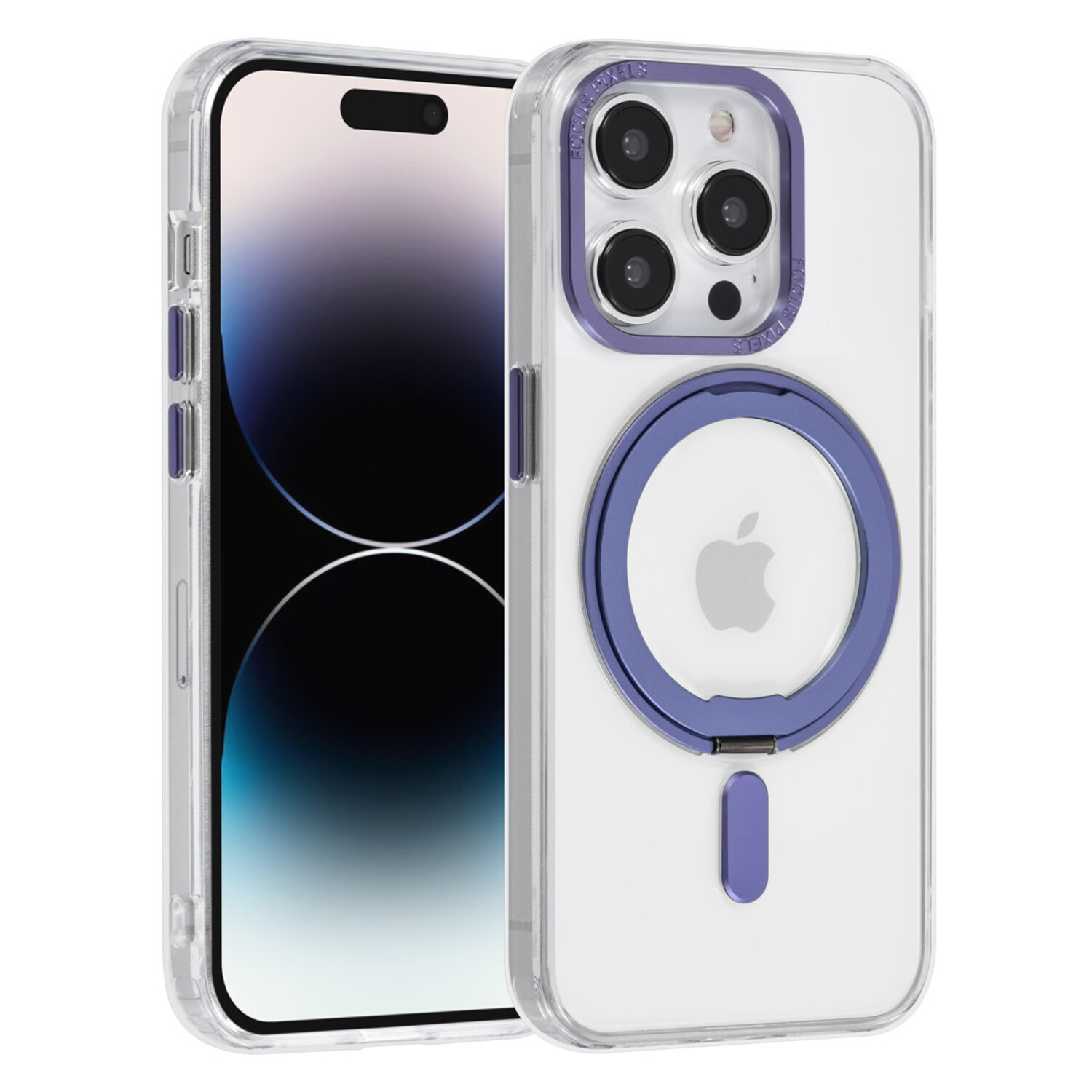 UNIQ Accessory UNIQ Accessory iPhone 14 Pro Silikonhülle - Magsafe-kompatibler - um 360 Grad drehbarer Ständer - Transparent - Lila