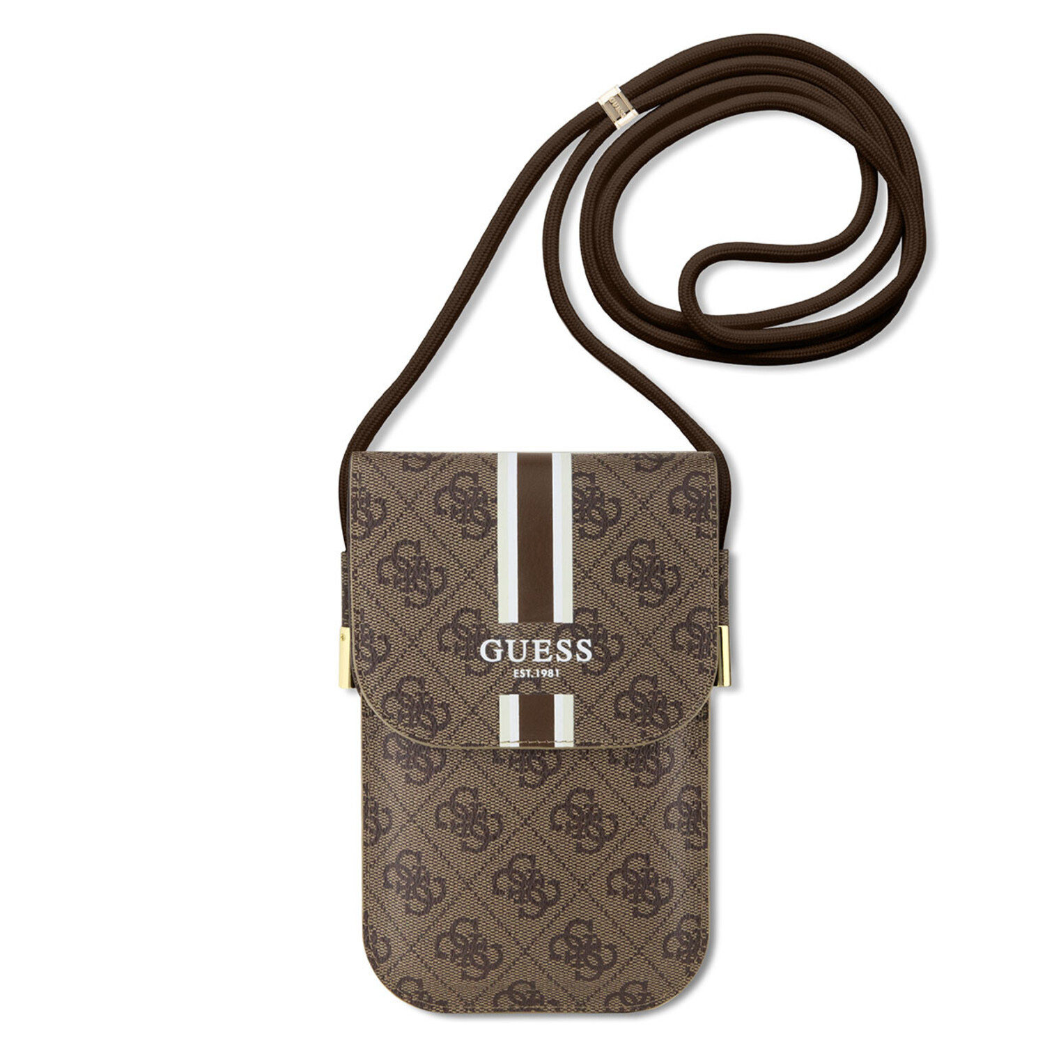 Guess Guess PU Leather Handytasche - Wallet bag - 4G Stripes - Braun