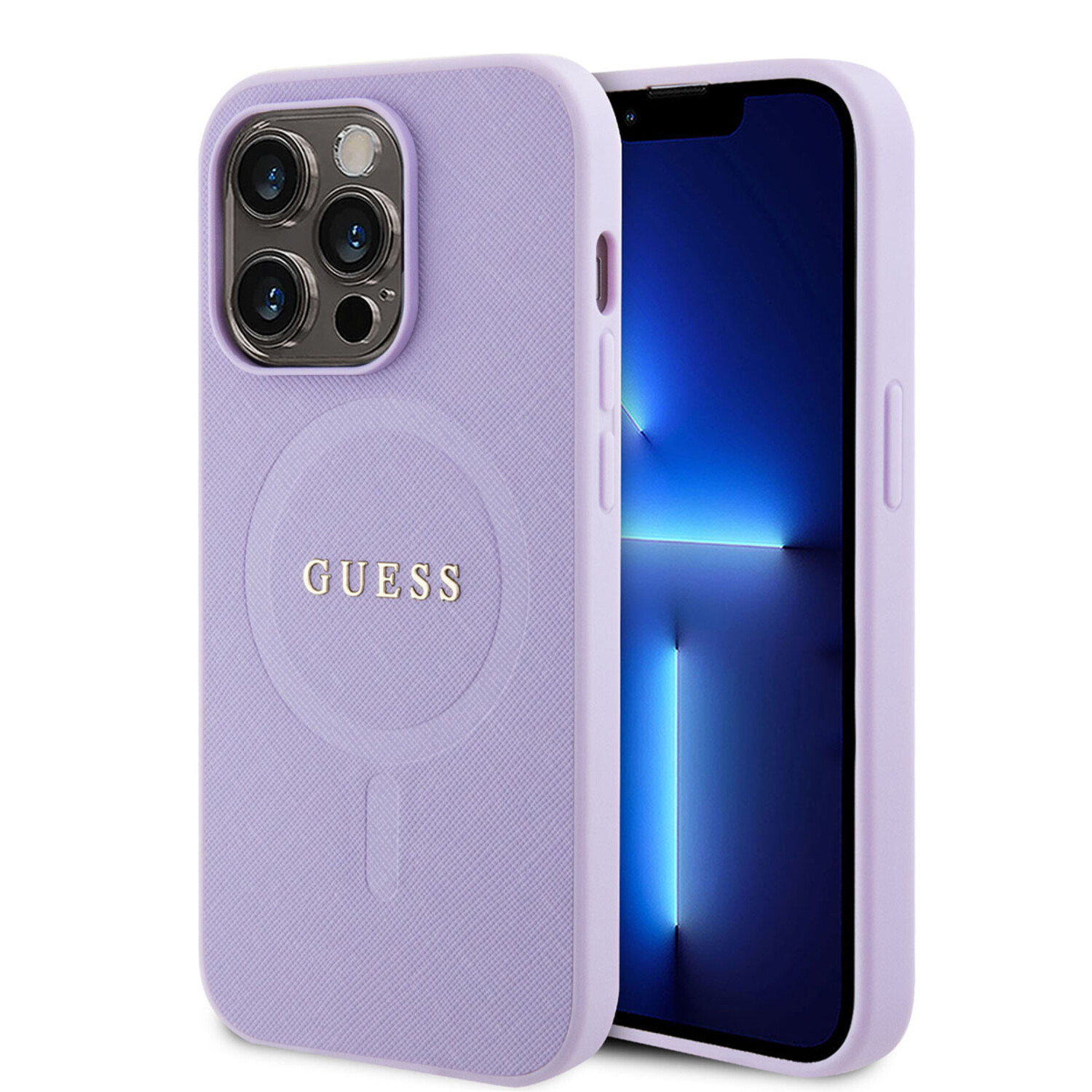 Guess Guess iPhone 14 Pro Hardcase-Rückseite - Saffiano - Lila