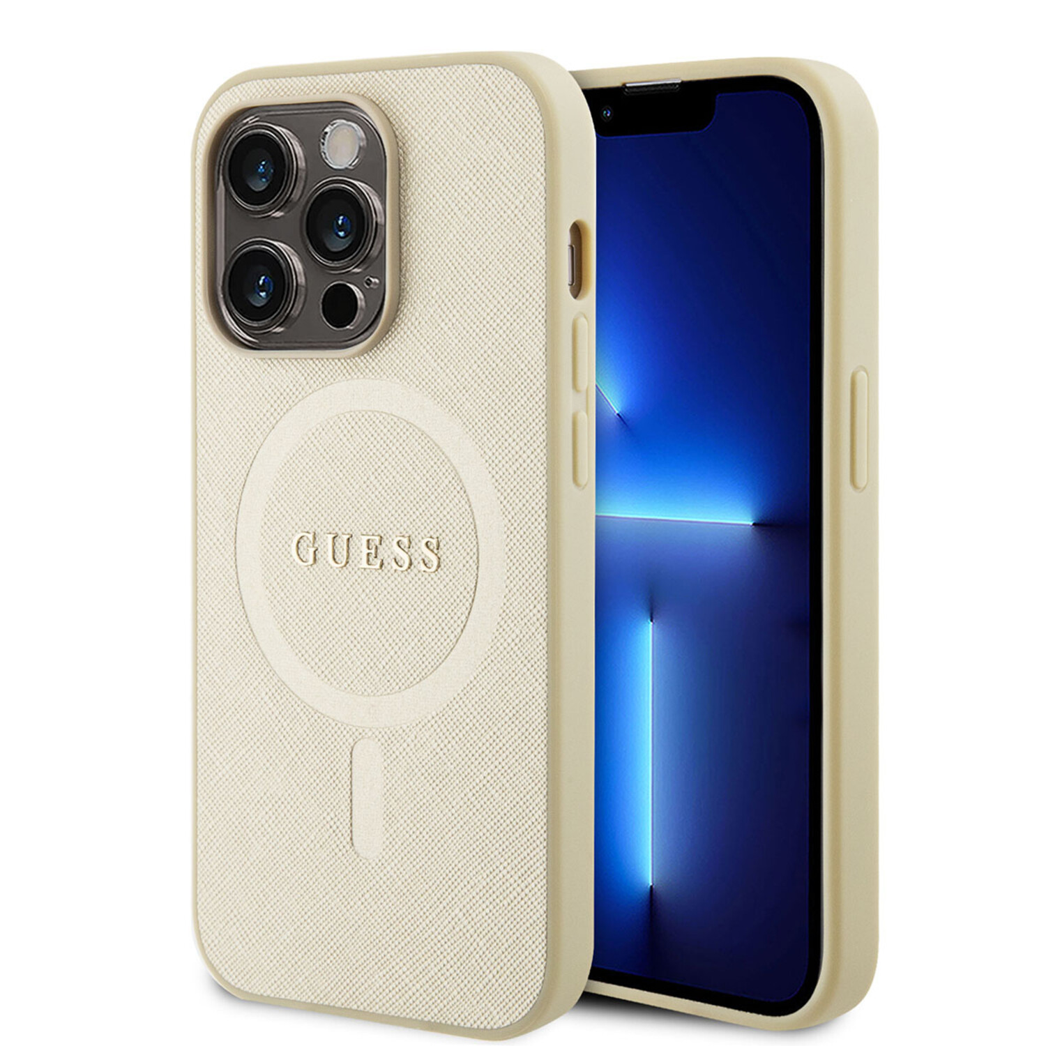 Guess Guess iPhone 14 Pro Hardcase-Rückseite - Saffiano - Beige