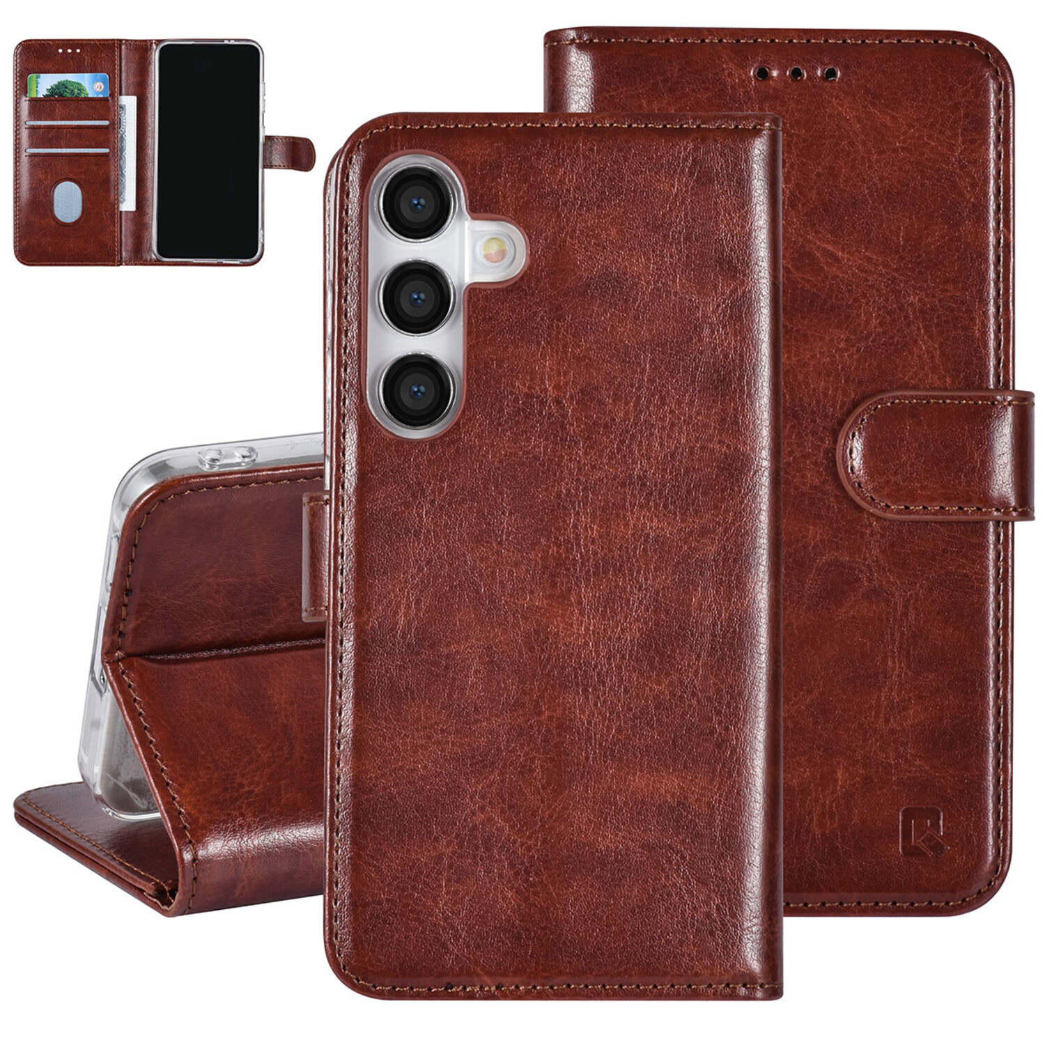 UNIQ Accessory UNIQ Accessory Galaxy S24 Book-Case hul - 3 pasjeshouder - Braun