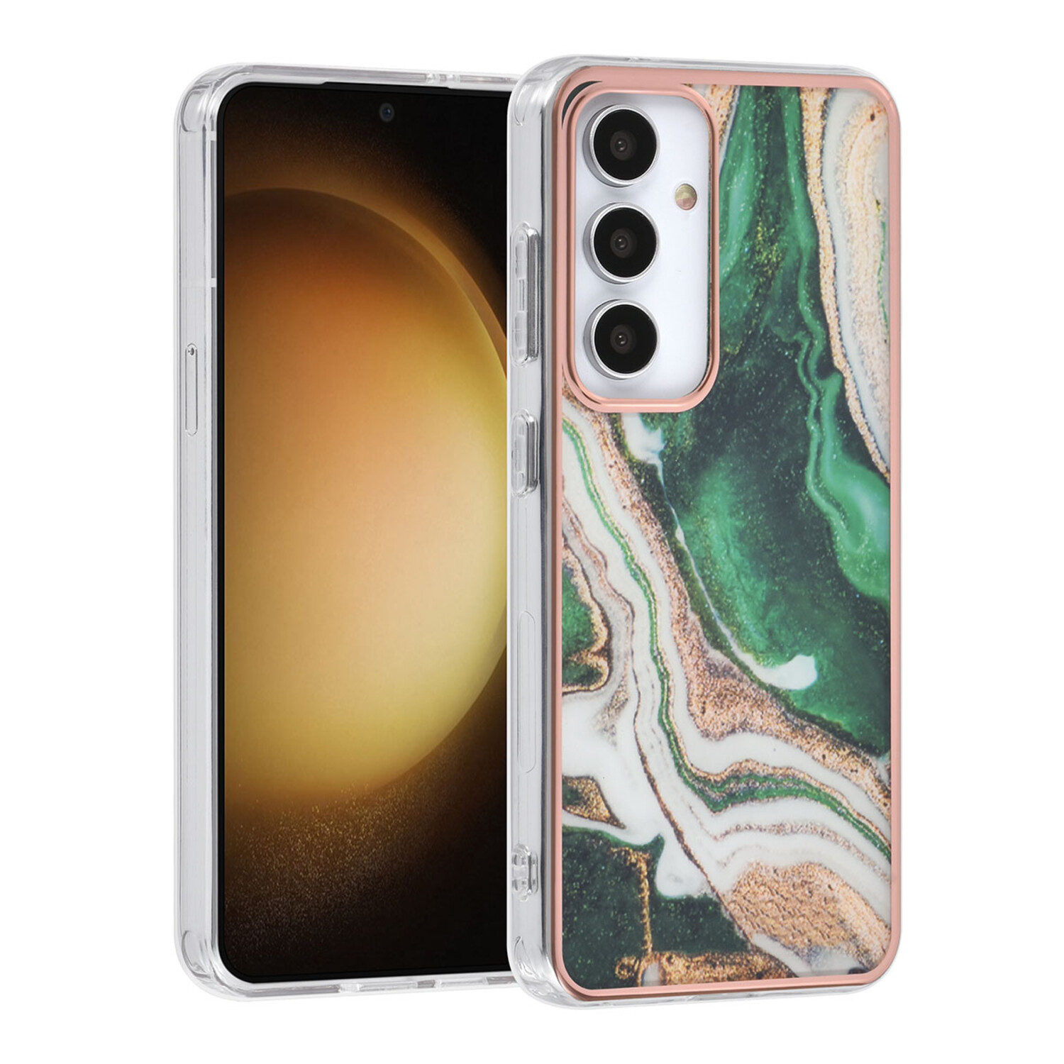 UNIQ Accessory UNIQ Accessory Galaxy S24 Back-Cover hul - Gold Line - Marble Green