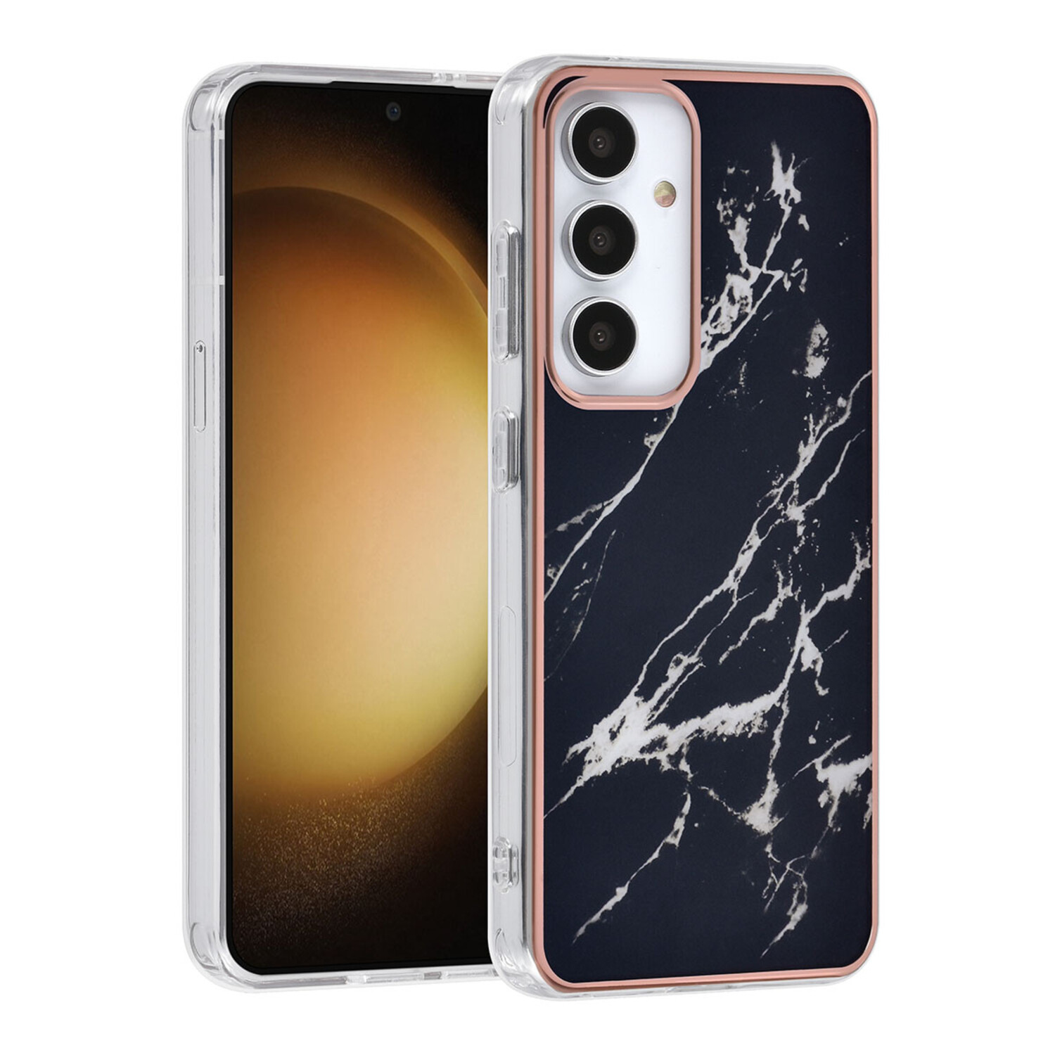 UNIQ Accessory UNIQ Accessory Galaxy S24 Back-Cover hul - Gold Line - Marble Black