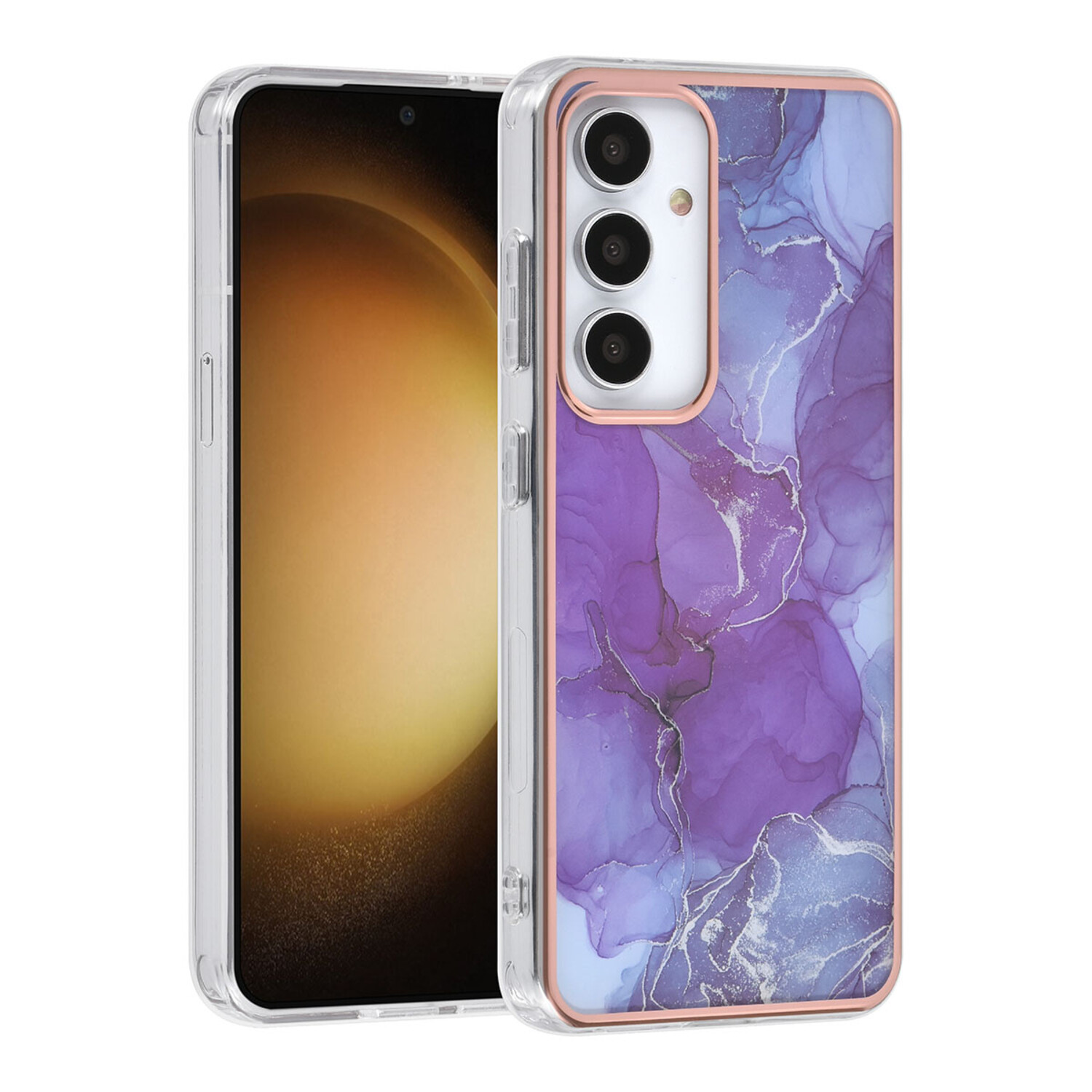 UNIQ Accessory UNIQ Accessory Galaxy S24 Back-Cover hul - Gold Line - Marble Purple
