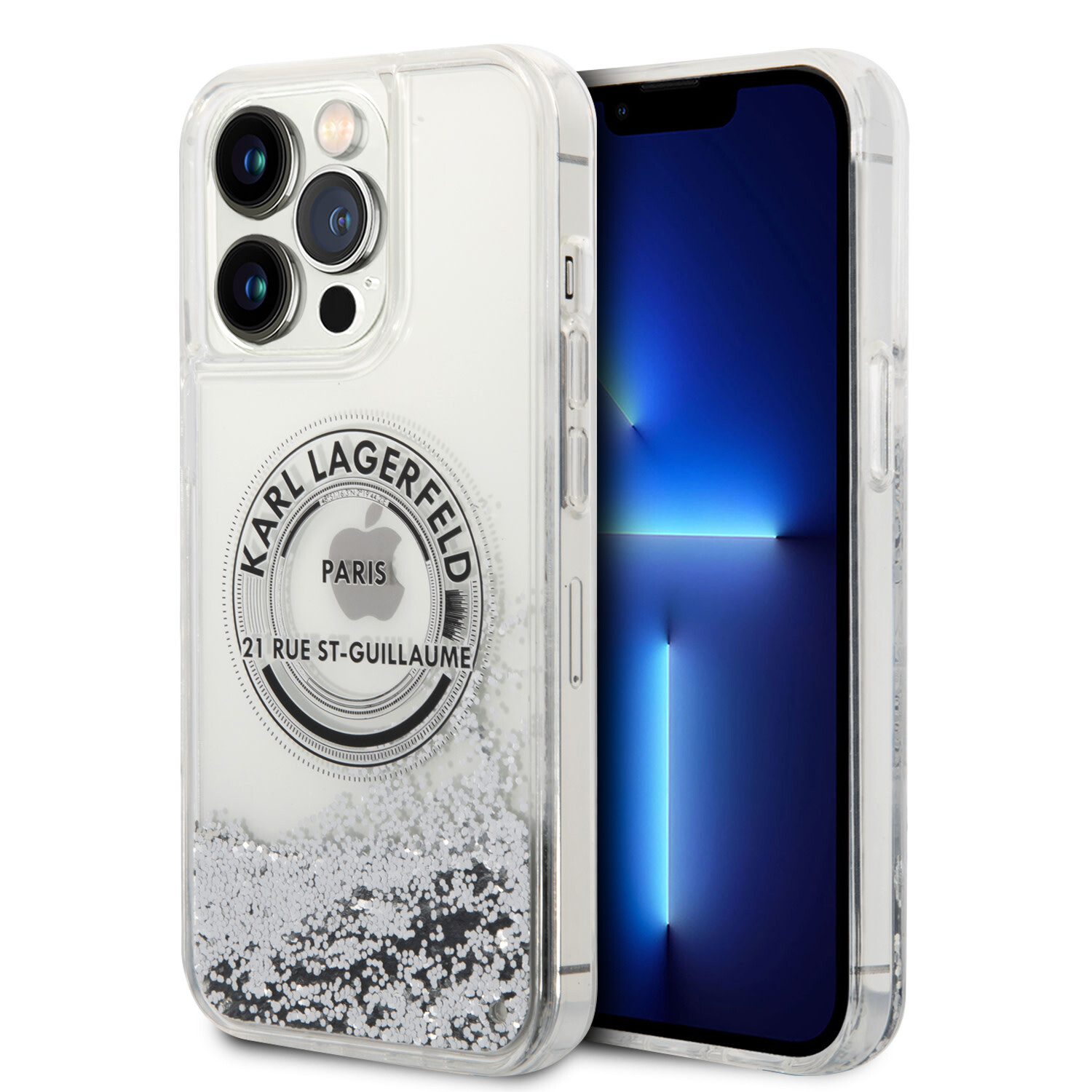 Karl Lagerfeld Karl Lagerfeld iPhone 14 Pro Max Back-Cover hul - Glitter RSG - Silber