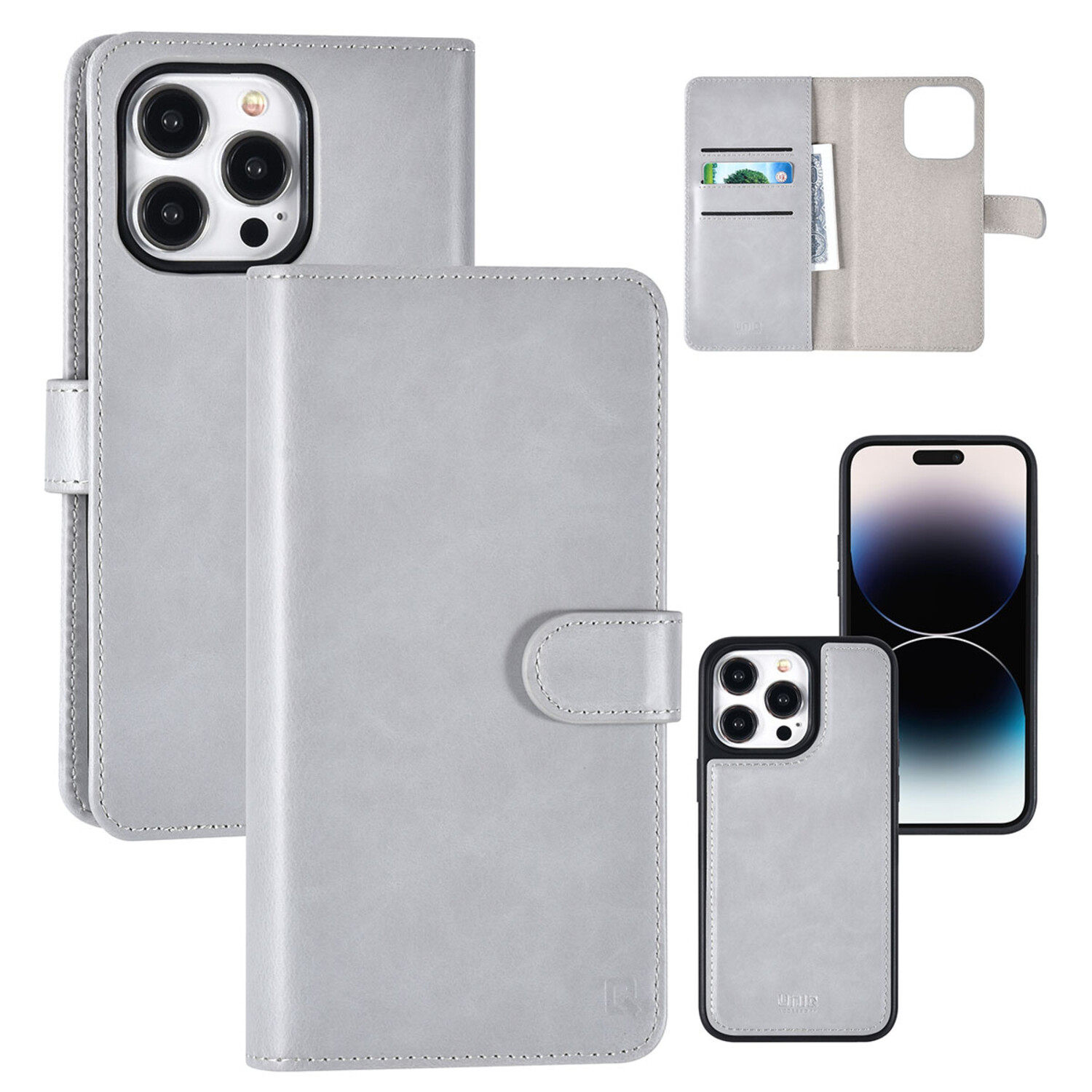 UNIQ Accessory UNIQ Accessory iPhone 14 Pro Max Book-Case hul - Kartenhalter - Grau
