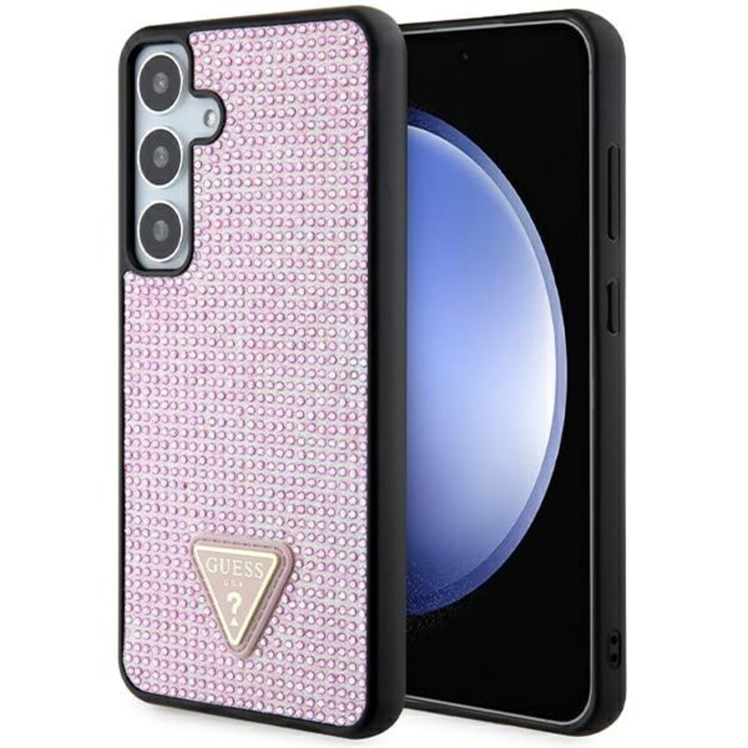 Guess Guess Galaxy S24 Plus Back-Cover hul - Rhinestones - Triangle Strass Logo - Rosa