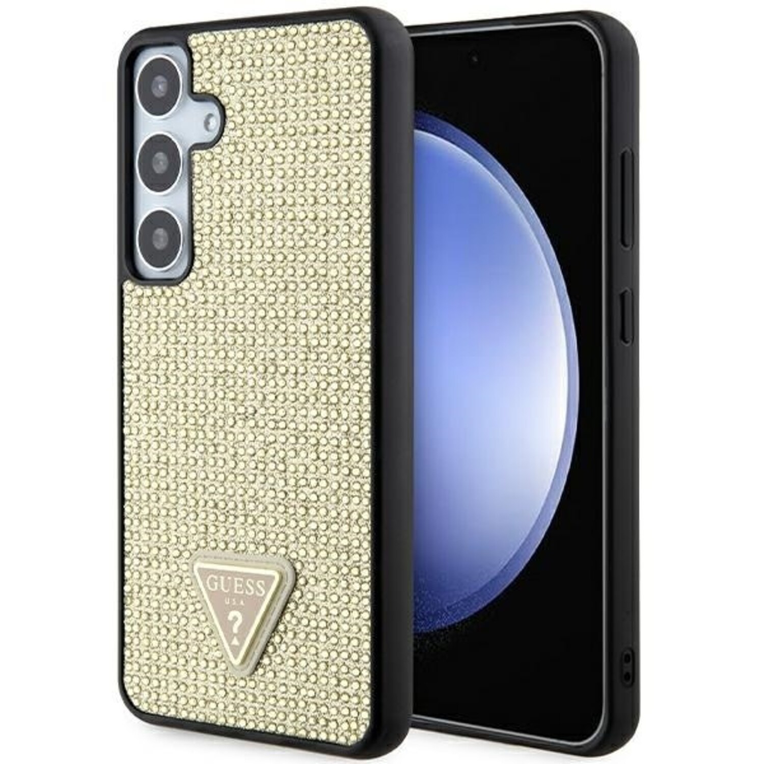 Guess Guess Galaxy S24 Plus Back-Cover hul - Rhinestones - Triangle Strass Logo - Gold
