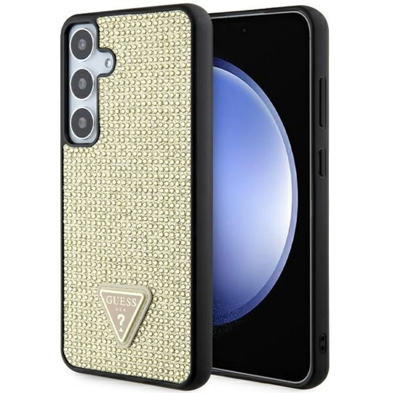 Guess Guess Galaxy S24 Plus Back-Cover hul - Rhinestones - Triangle Strass Logo - Gold