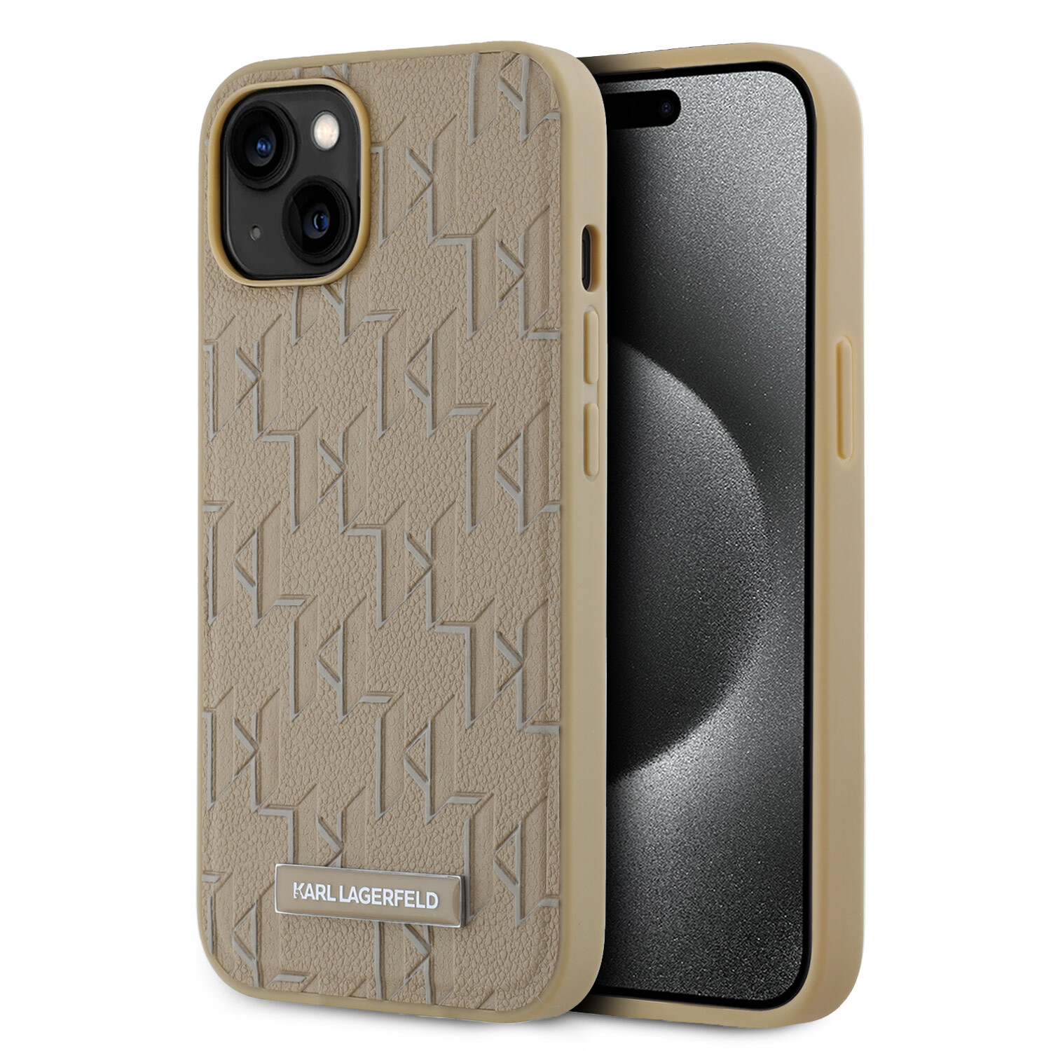 Karl Lagerfeld Karl Lagerfeld iPhone 14 Pro Max Back-Cover hul - Magsafe - Hot stamps - Beige