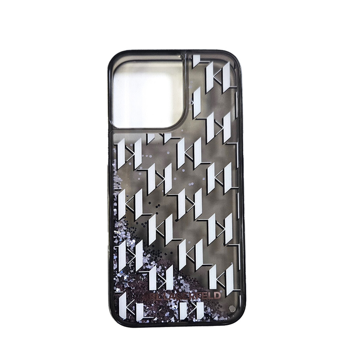 Karl Lagerfeld Karl Lagerfeld iPHone 14 Pro Back-Cover hul - Liquid glitter - monogram gradient - Schwarz