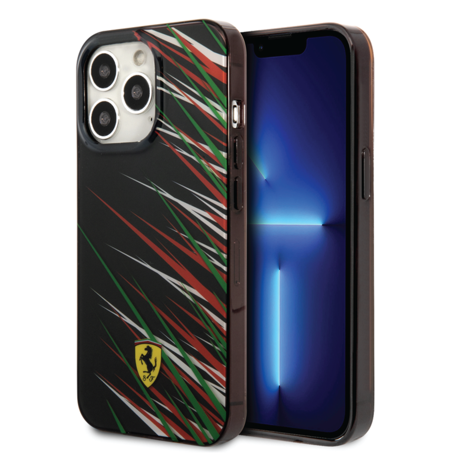 Ferrari Ferrari iPhone 14 Pro Max Back-Cover hul - Double Layer Grass Print - Schwarz