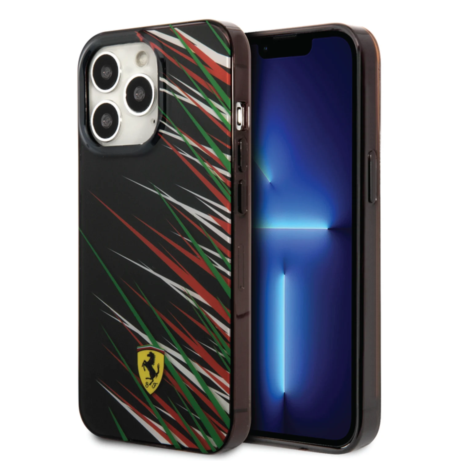 Ferrari Ferrari iPhone 14 Pro Max Back-Cover hul - Double Layer Grass Print - Schwarz