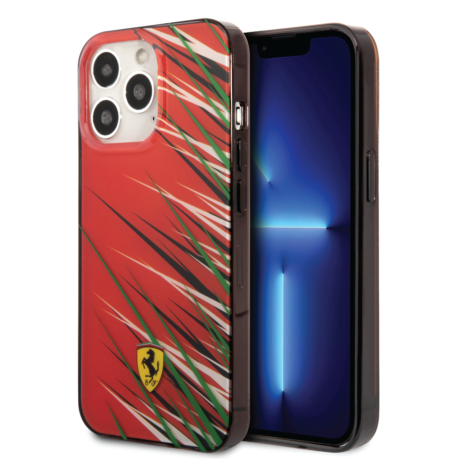 Ferrari Ferrari iPhone 14 Pro Max Back-Cover hul - Double Layer Grass Print - Rot