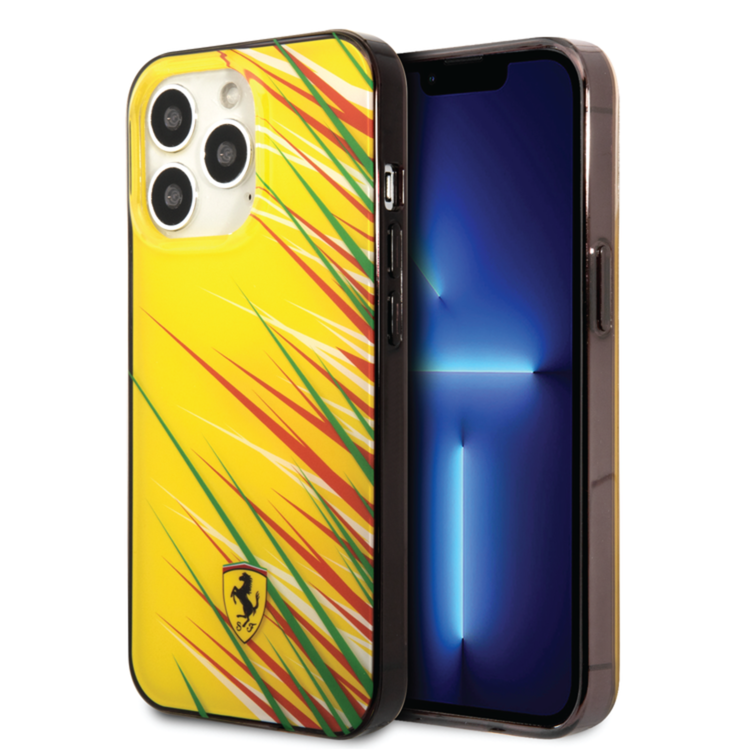 Ferrari Ferrari iPhone 14 Pro Max Back-Cover hul - Double Layer Grass Print - Gelb