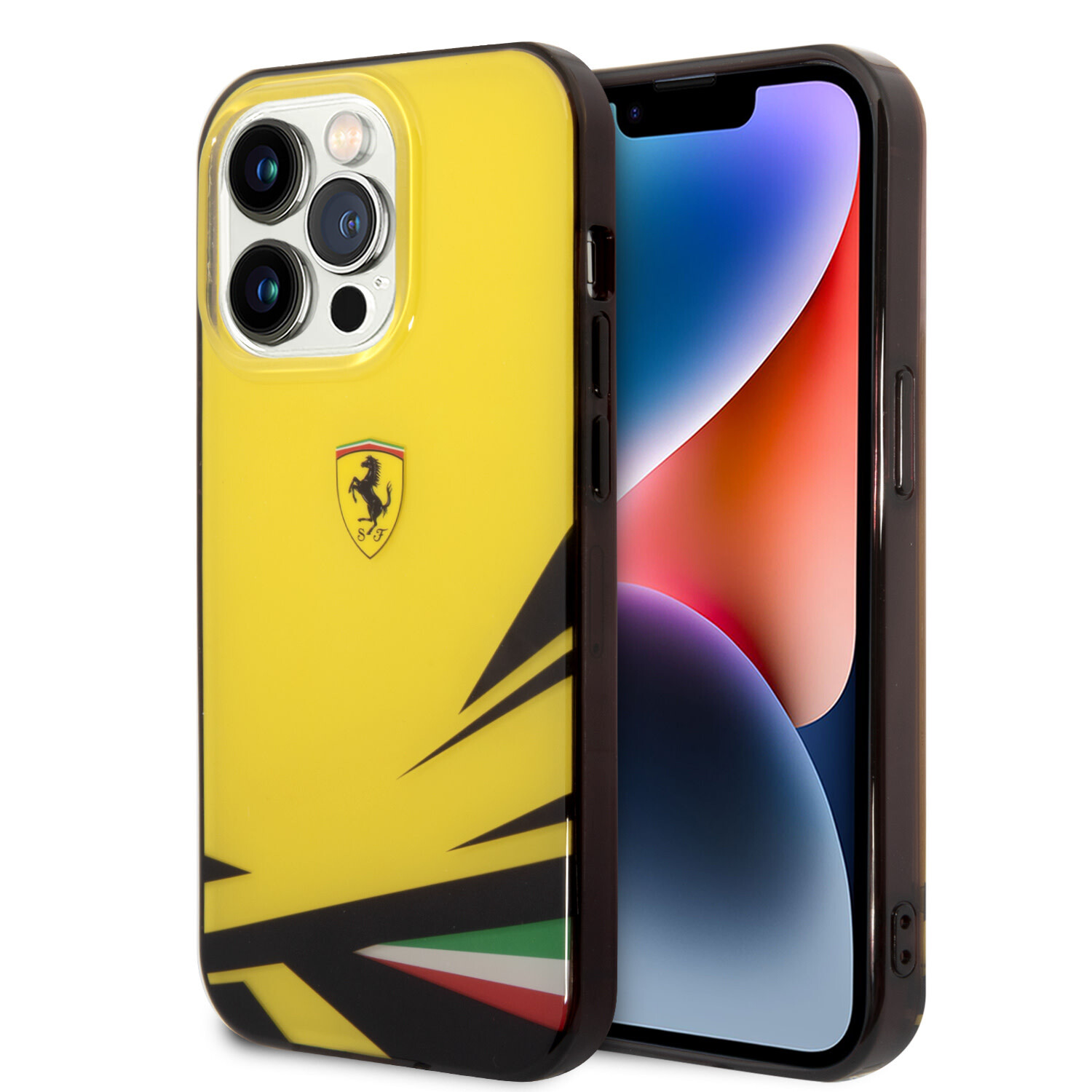Ferrari Ferrari iPhone 14 Pro Back-Cover hul - Double Layer Print - Gelb