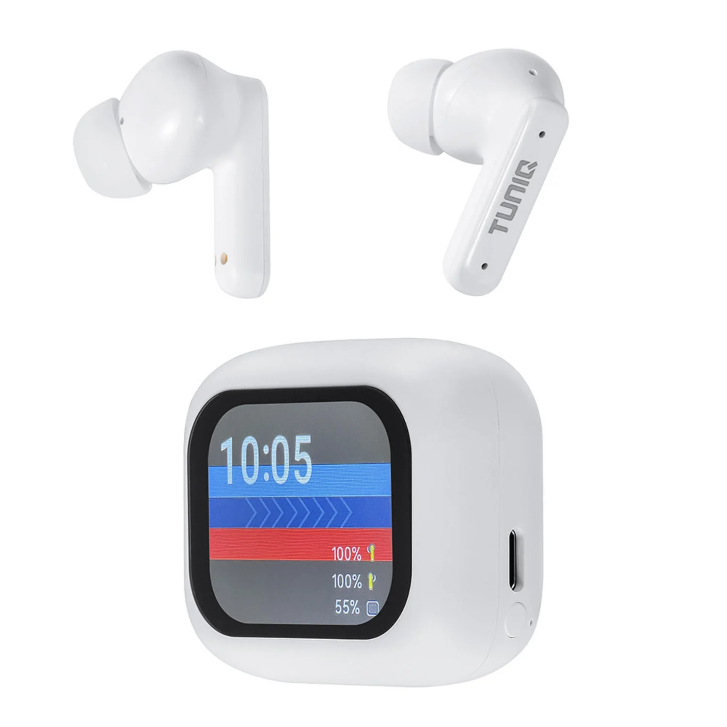TUNIQ TUNIQ ScreenPods Wireless Kopfhörer - Charging case - Weiß