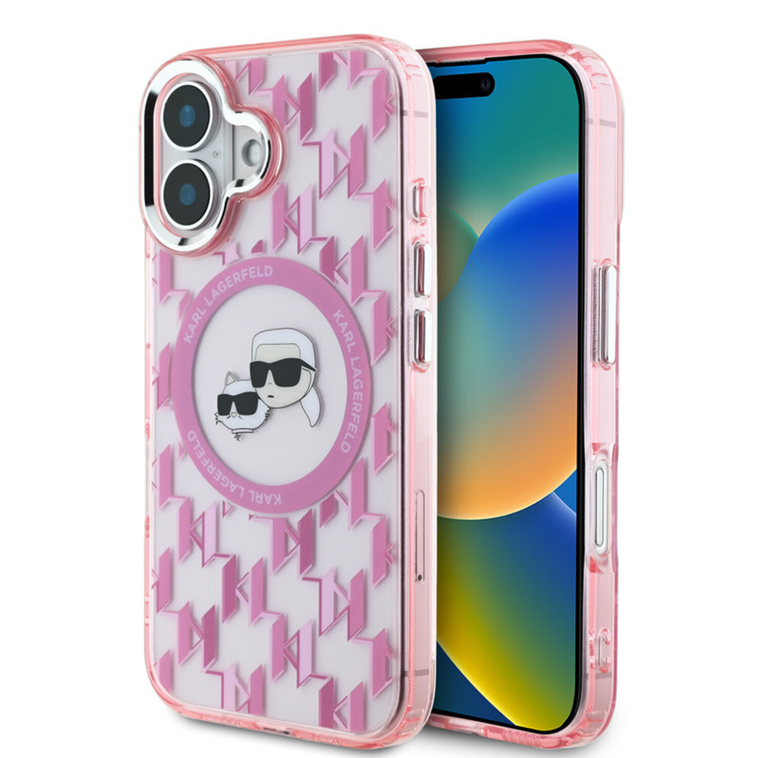 Karl Lagerfeld Karl Lagerfeld iPhone 16 Back-Cover hul - Magsafe SILICONE kc - Pink