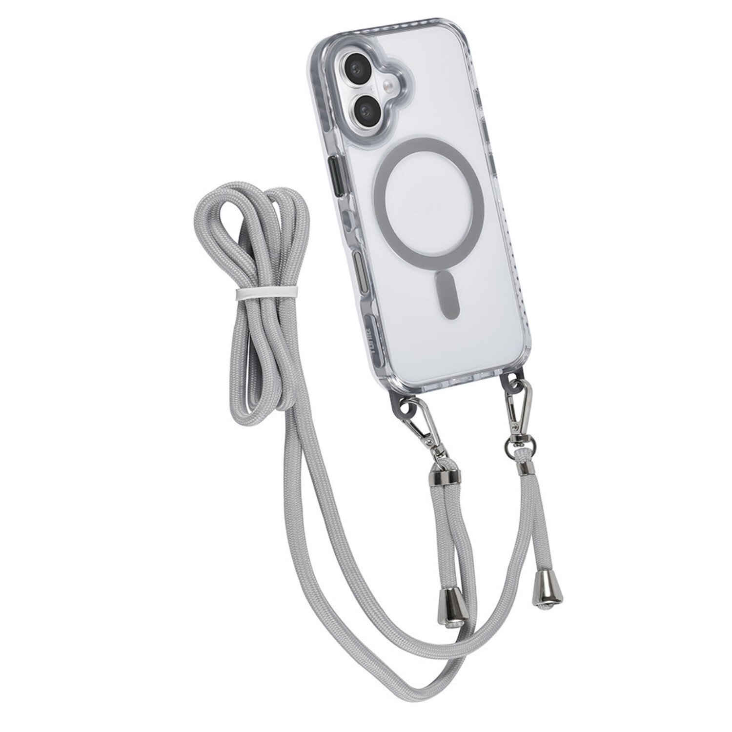 TUNIQ TUNIQ iPhone 16 Back-Cover hul - neck cord -TPU+PC - Grau