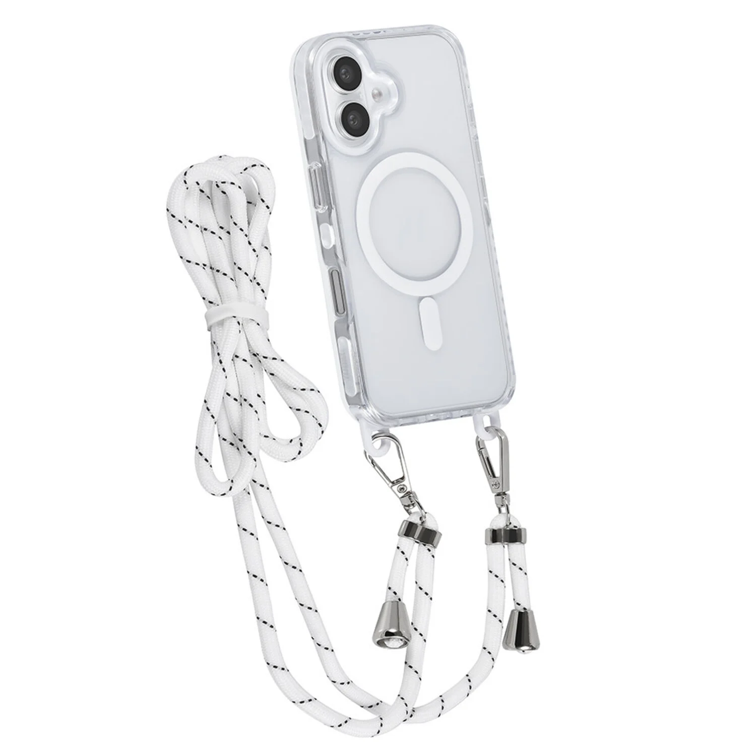 TUNIQ TUNIQ iPhone 16 Back-Cover hul - neck cord -TPU+PC - Weiß